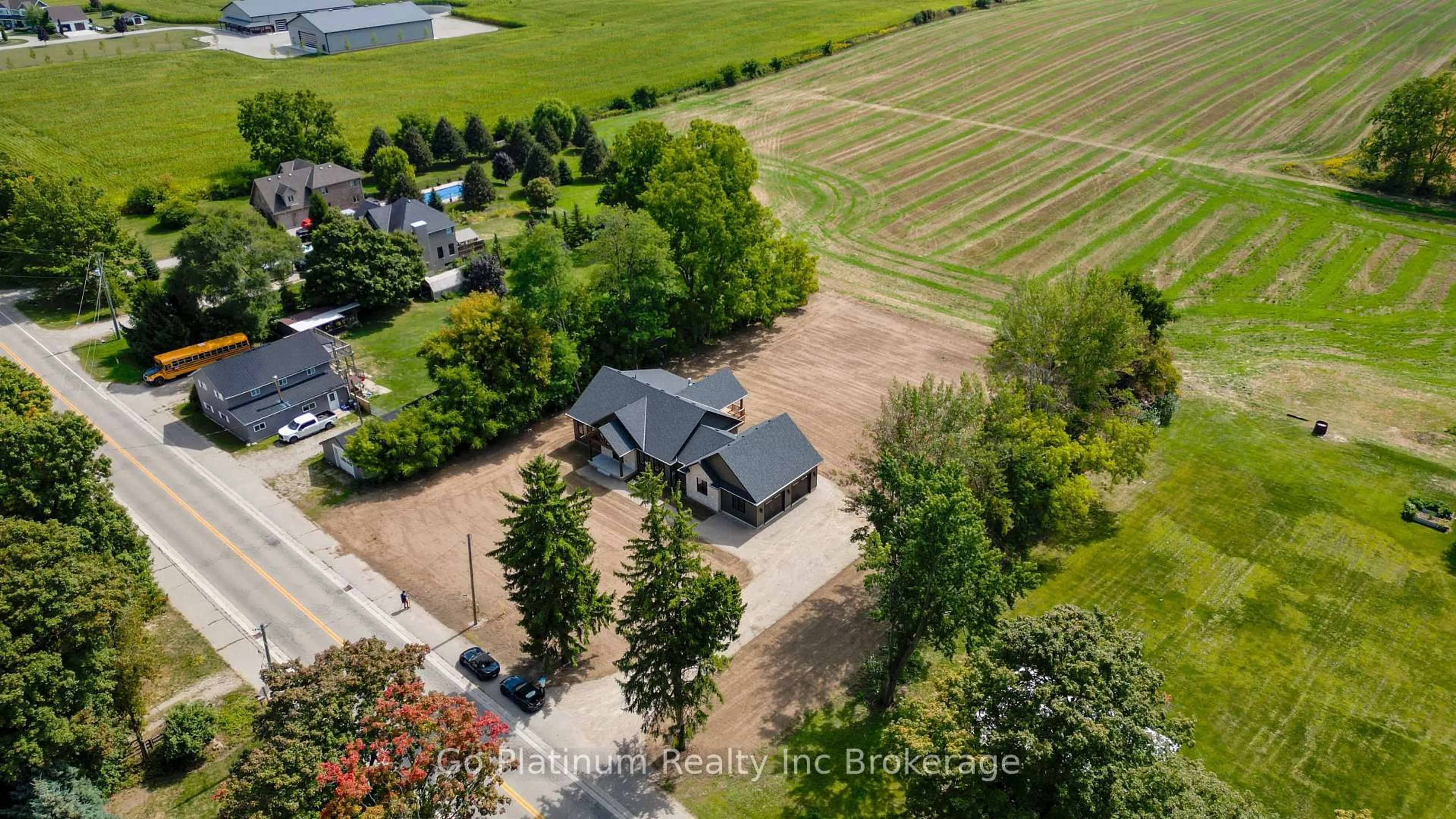 A pic from outside/outdoor area/front of a property/back of a property/a pic from drone, street for 371 Harley Rd, Brant Ontario N0E 1E0