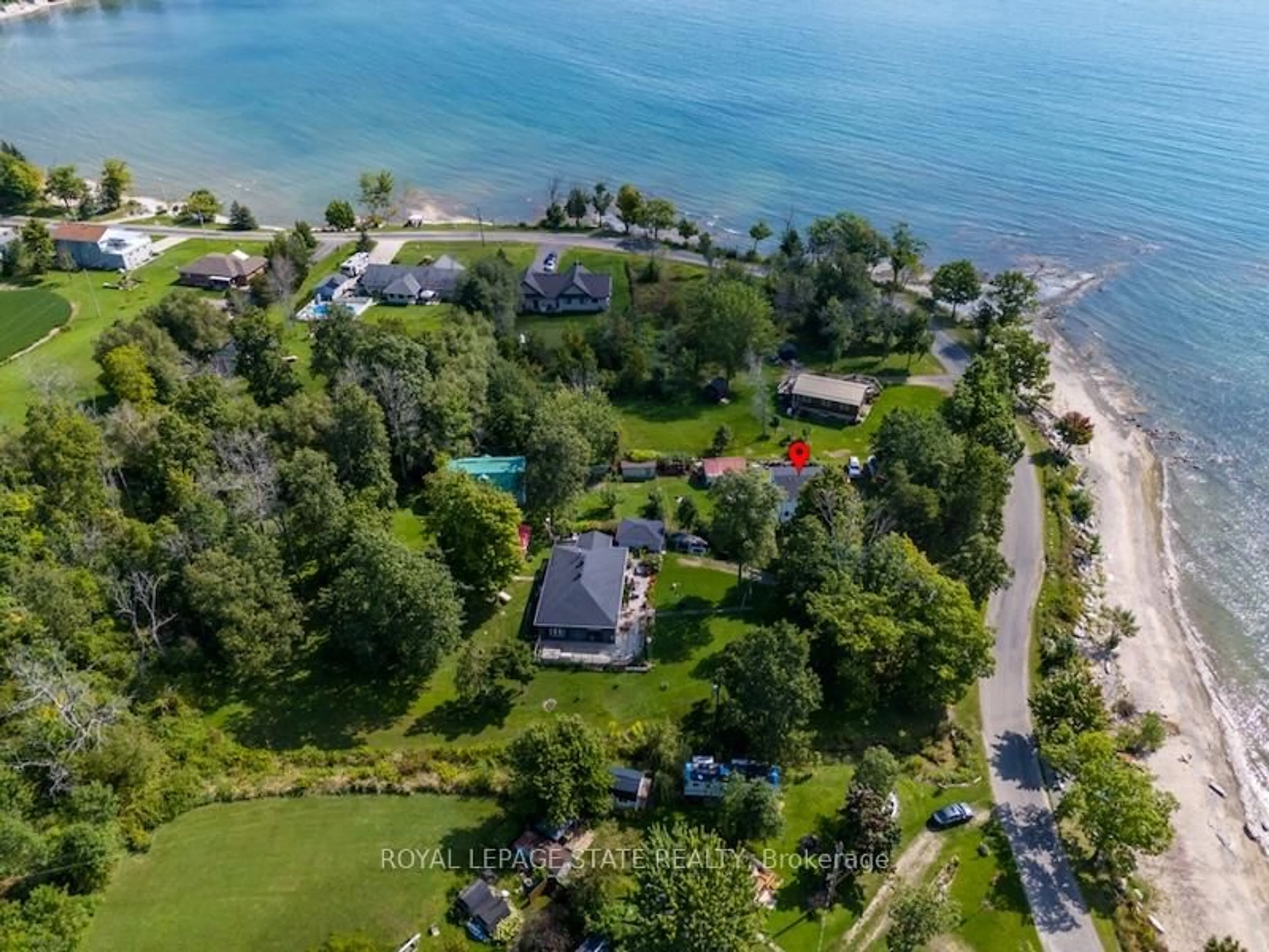 A pic from outside/outdoor area/front of a property/back of a property/a pic from drone, water/lake/river/ocean view for 2431 Lakeshore Rd, Haldimand Ontario N1A 2W8