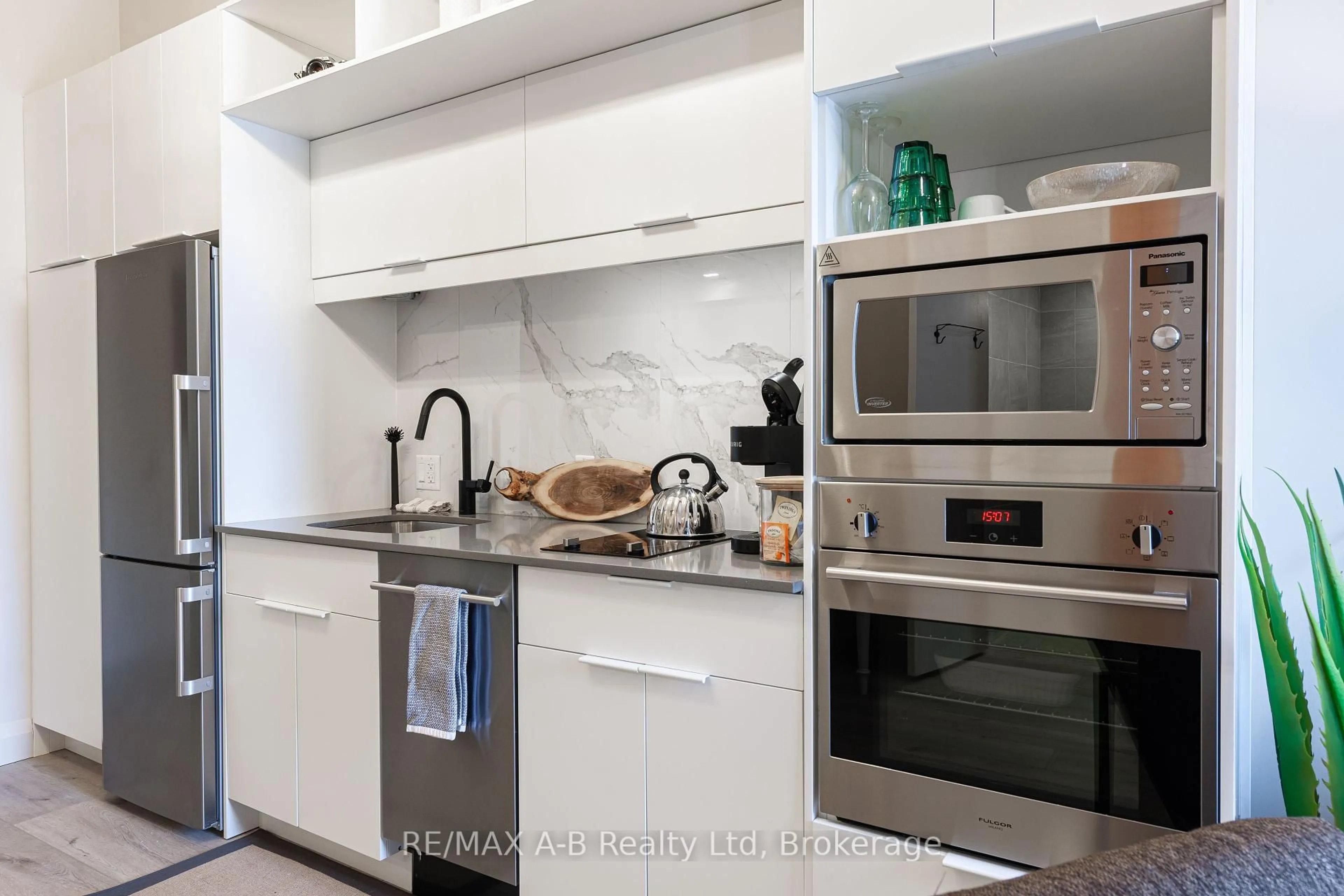 Contemporary kitchen, ceramic/tile floor for 245 Downie St #311, Stratford Ontario N5A 1X2