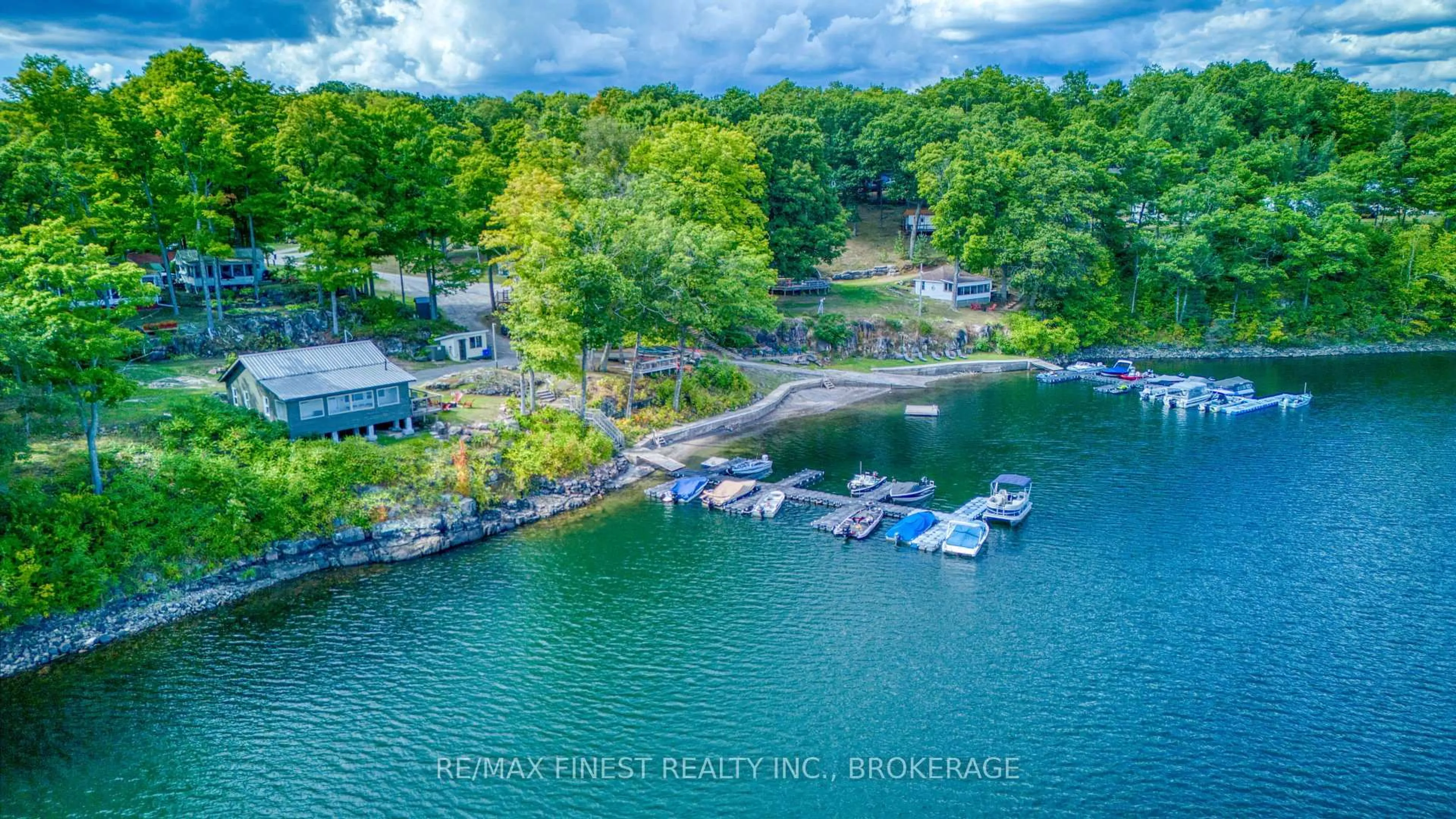 A pic from outside/outdoor area/front of a property/back of a property/a pic from drone, water/lake/river/ocean view for 60C Stinson Lane, Tichborne Ontario K0H 2V0
