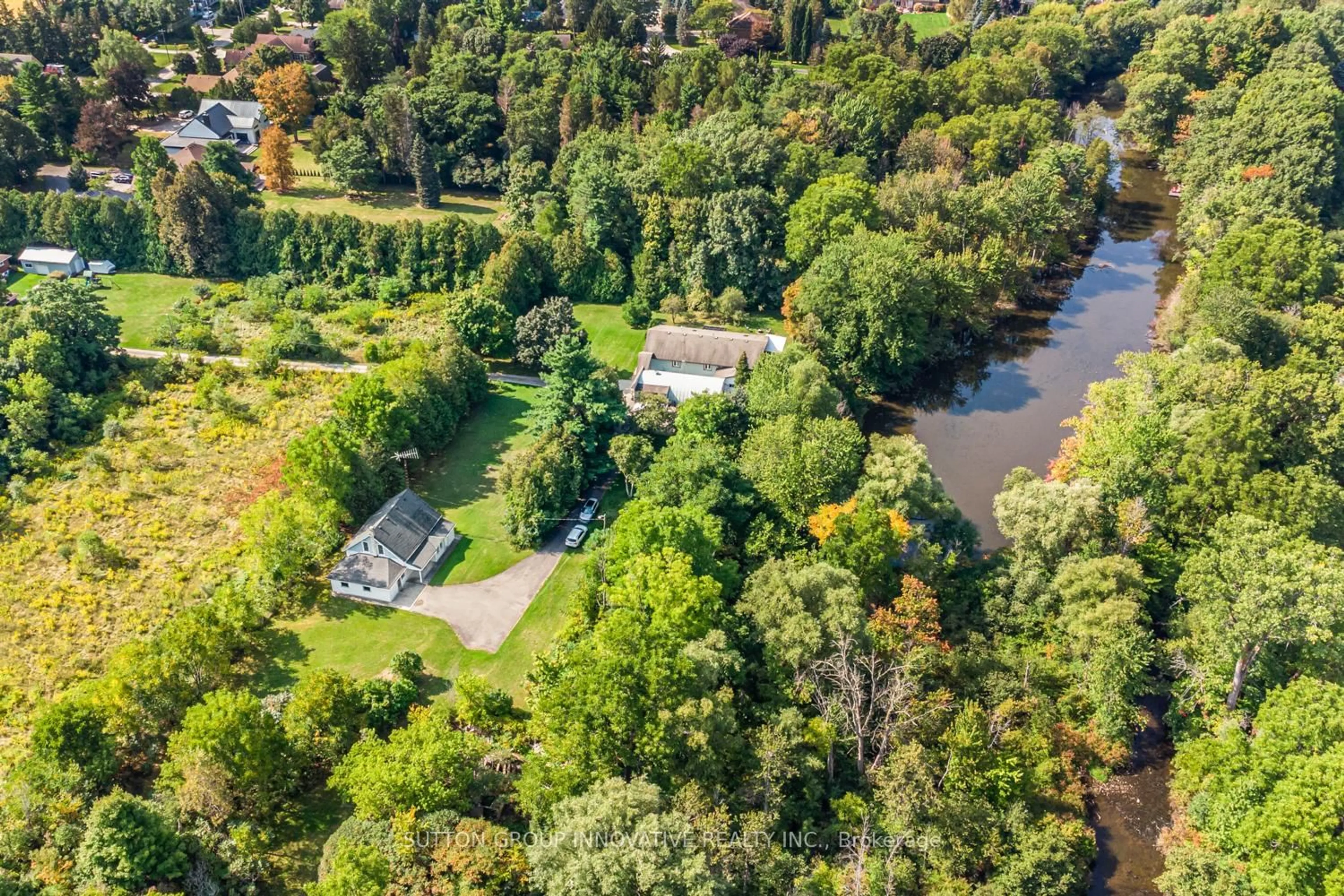A pic from outside/outdoor area/front of a property/back of a property/a pic from drone, water/lake/river/ocean view for 351 Progreston Rd, Hamilton Ontario L0R 1H1
