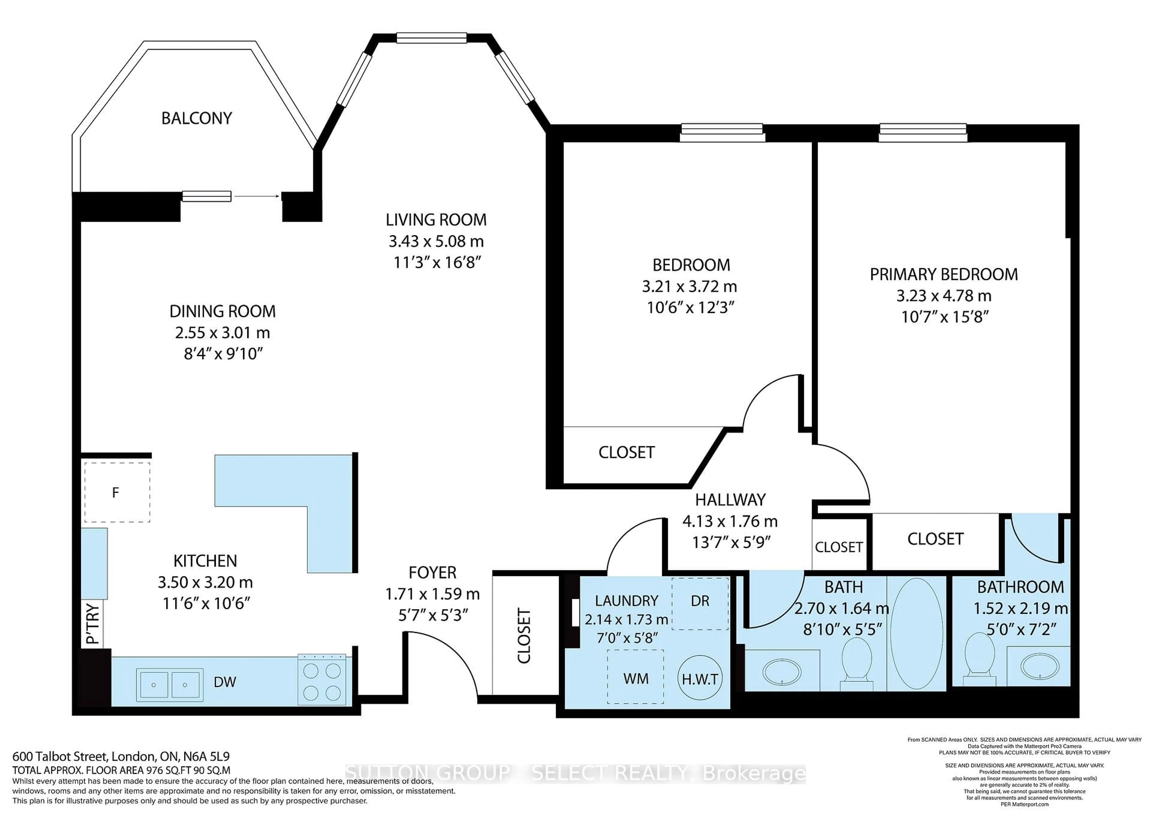 Floor plan for 600 Talbot St #402, London East Ontario N6A 5L9