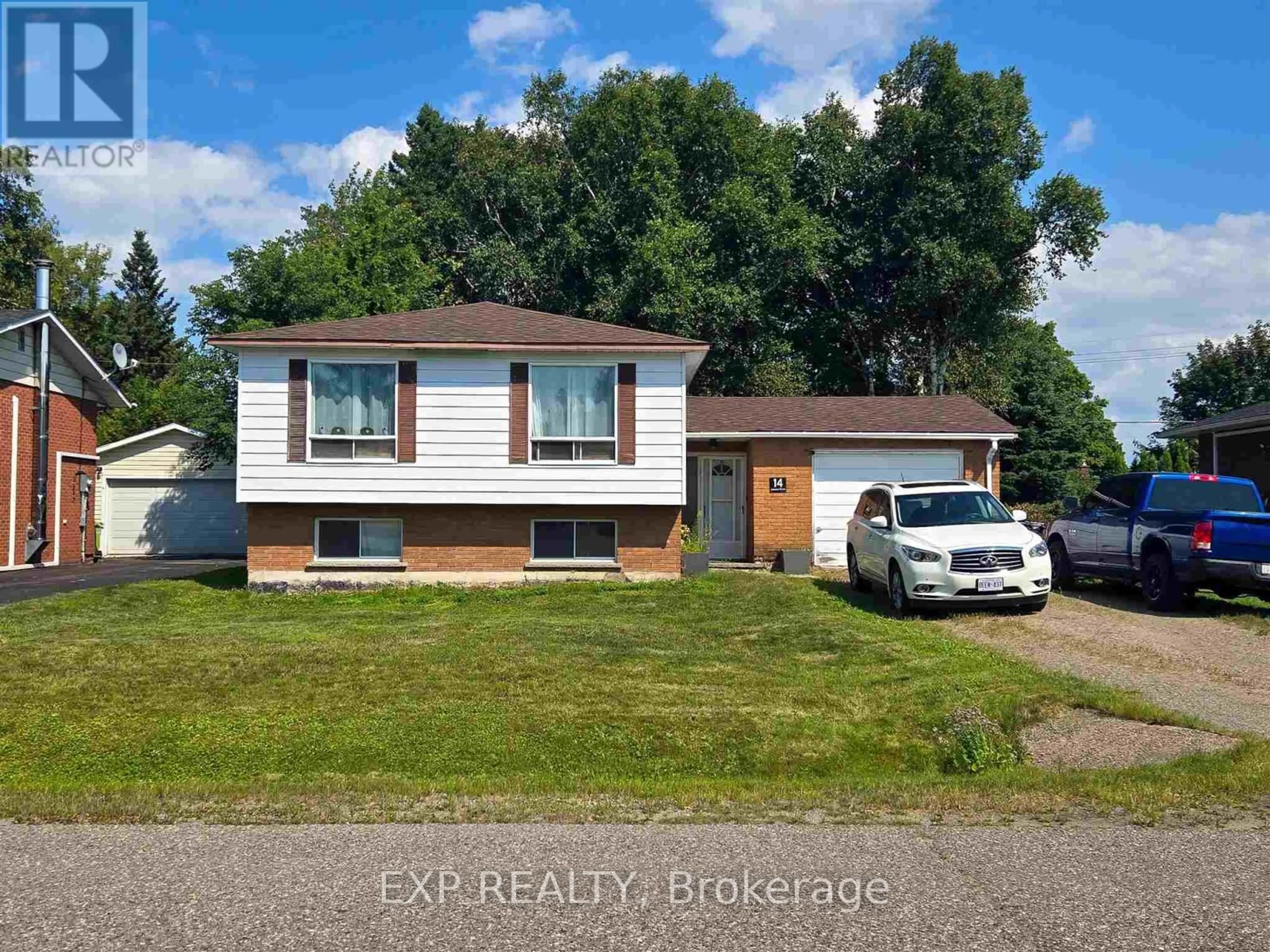 Home with vinyl exterior material, street for 14 Admiral Dr, Sault Ste Marie Ontario P6C 5W3