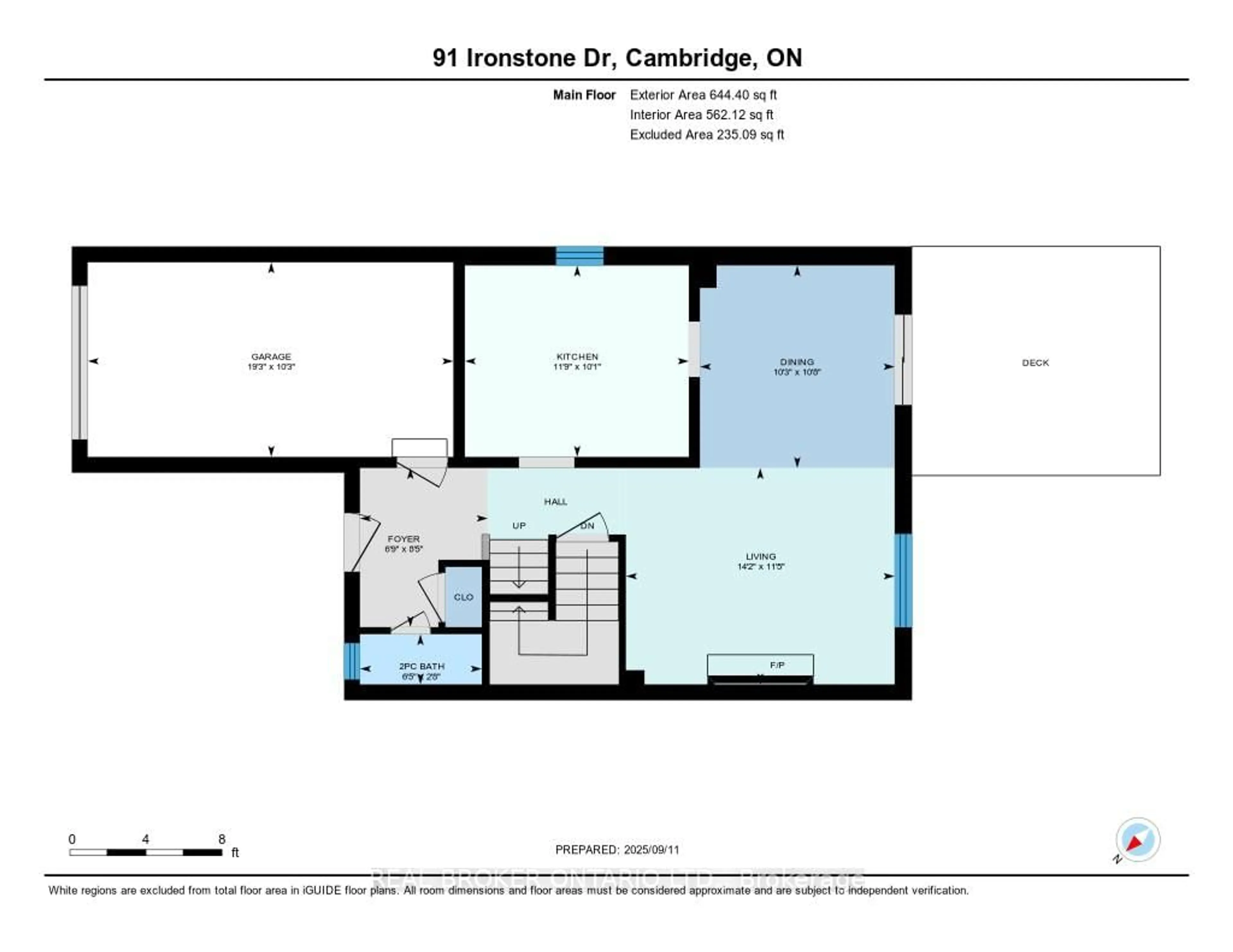 Floor plan for 91 Ironstone Dr, Cambridge Ontario N1P 1A4