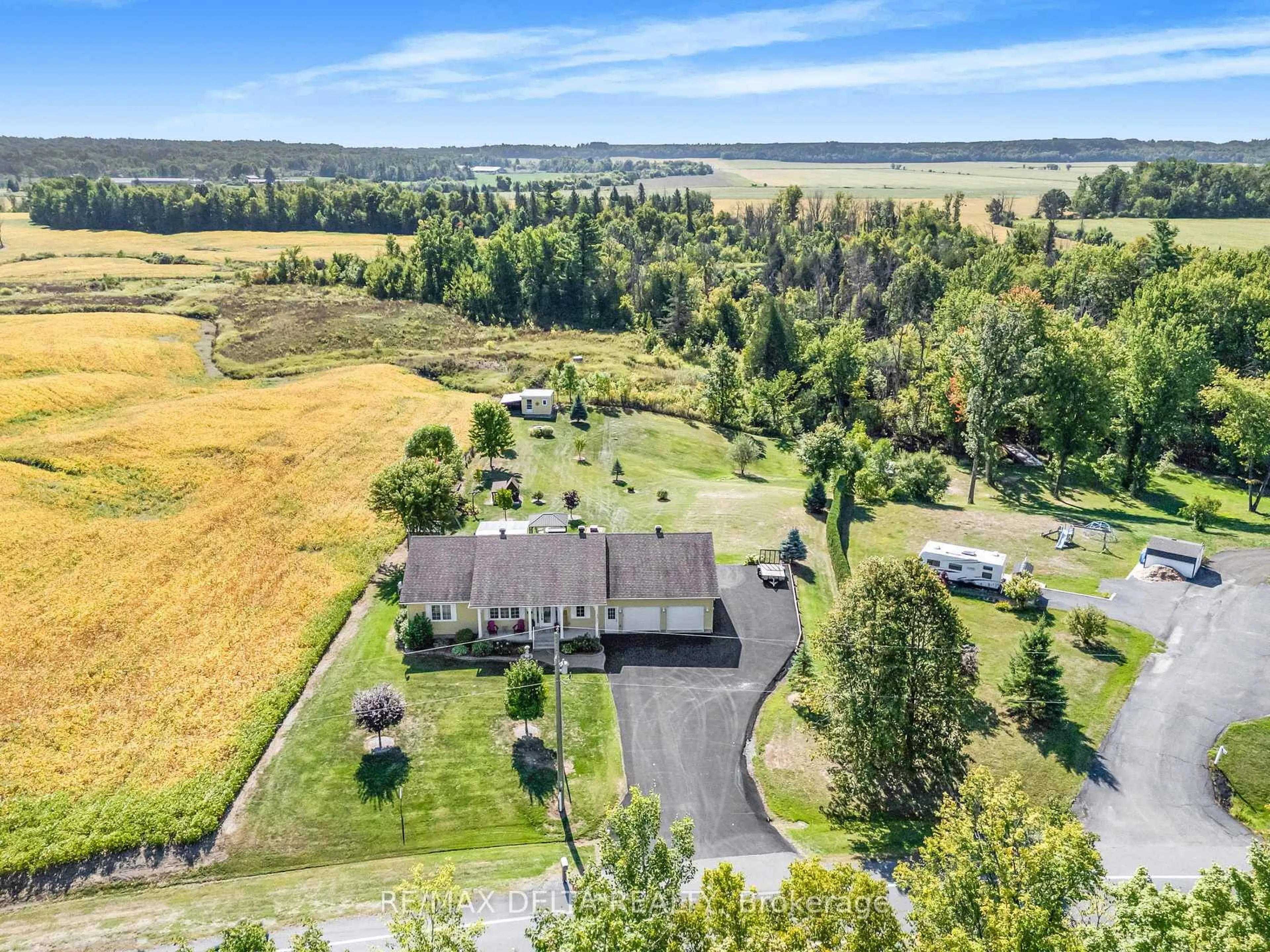 A pic from outside/outdoor area/front of a property/back of a property/a pic from drone, mountain view for 990 Concession 1 Concession, Alfred and Plantagenet Ontario K0B 1L0