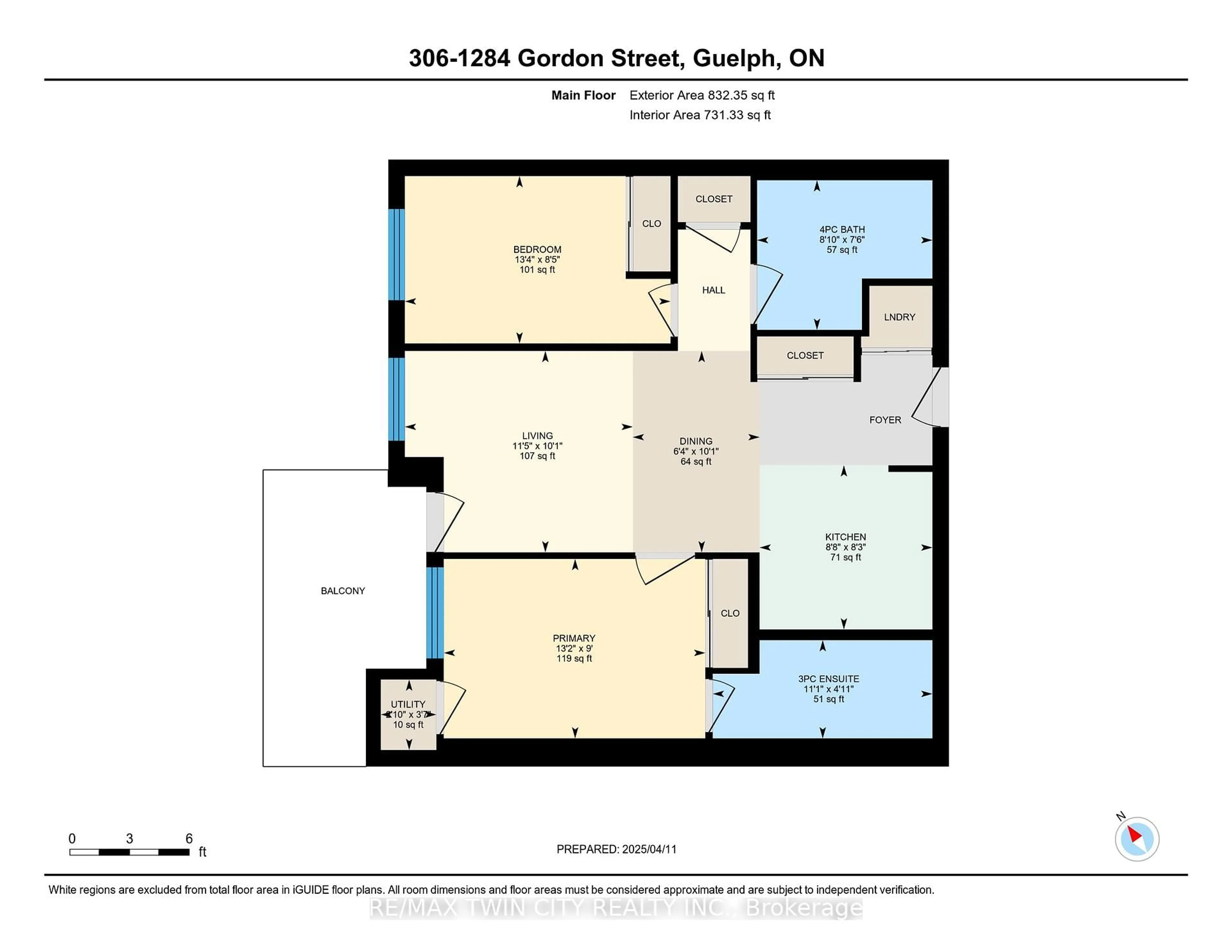 Floor plan for 1284 Gordon St #306, Guelph Ontario L7P 0T9