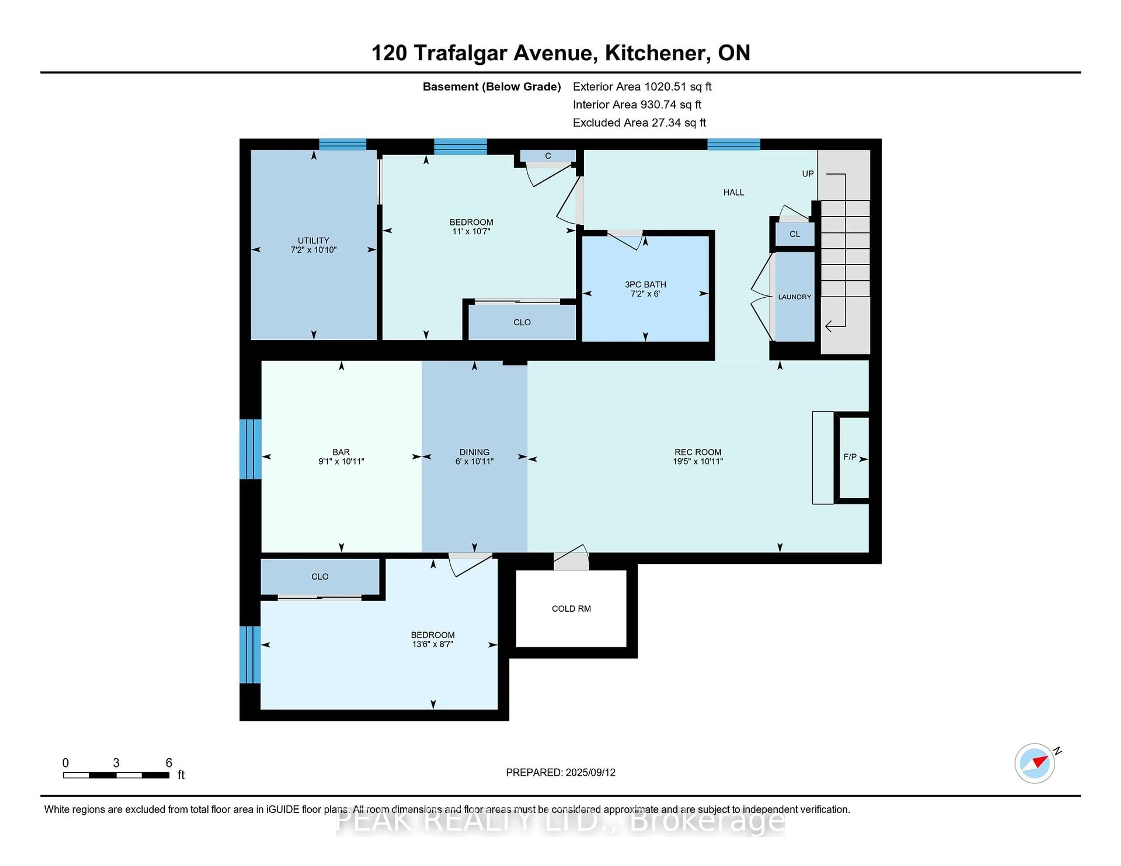 Floor plan for 120 Trafalgar Ave, Kitchener Ontario N2A 1Z7