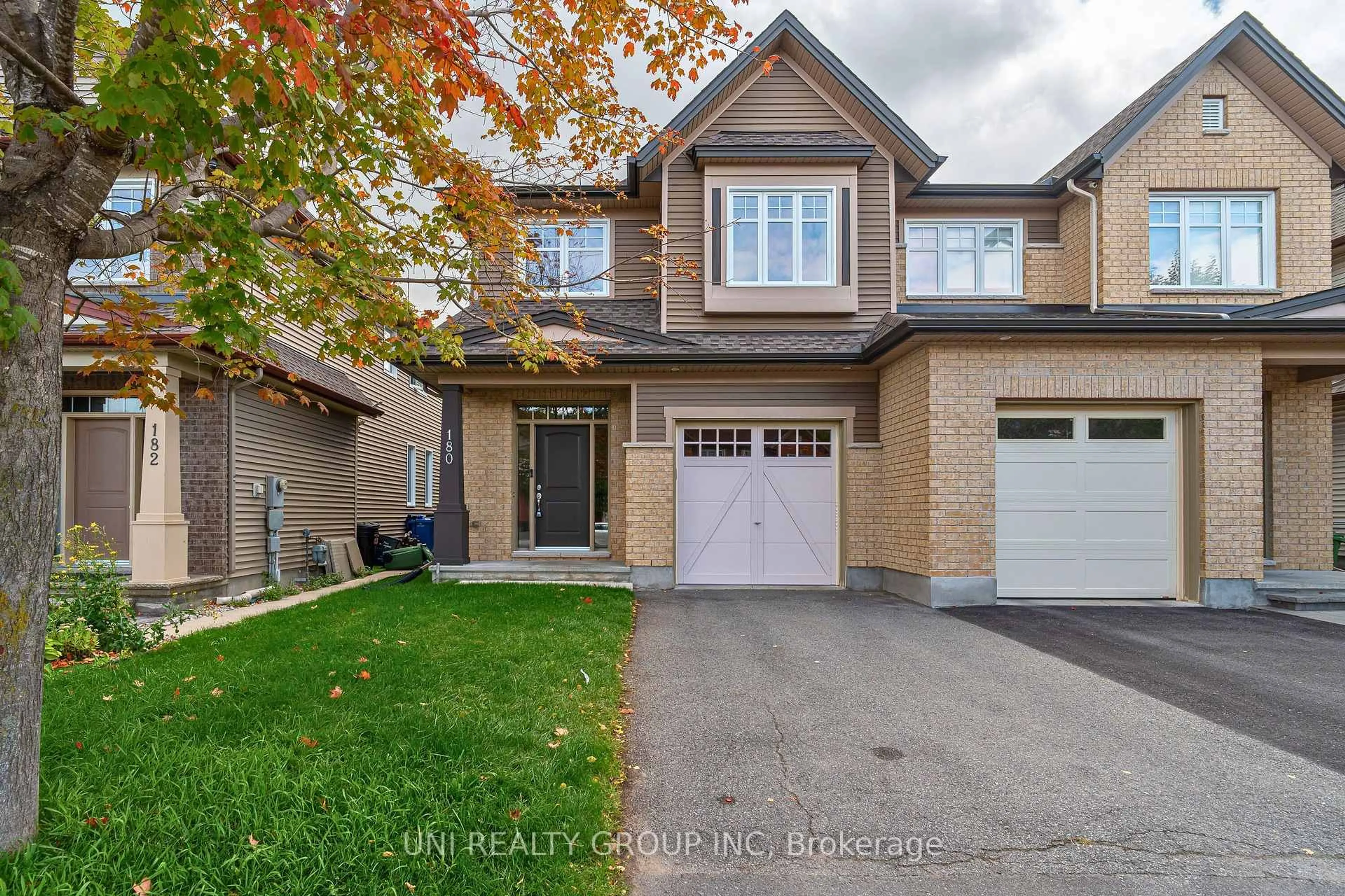 Home with brick exterior material, street for 180 HIGHBURY PARK Dr, Ottawa Ontario K2J 5Y1