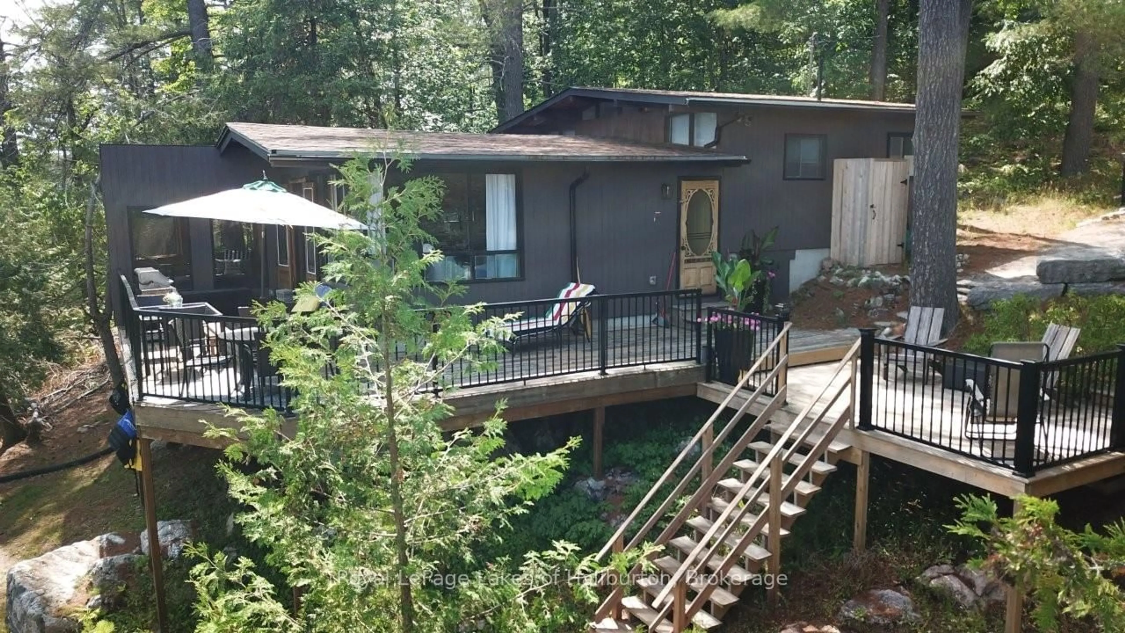 Patio, forest/trees view for 102 Fire Route 364A Rte, Trent Lakes Ontario K0M 2A0