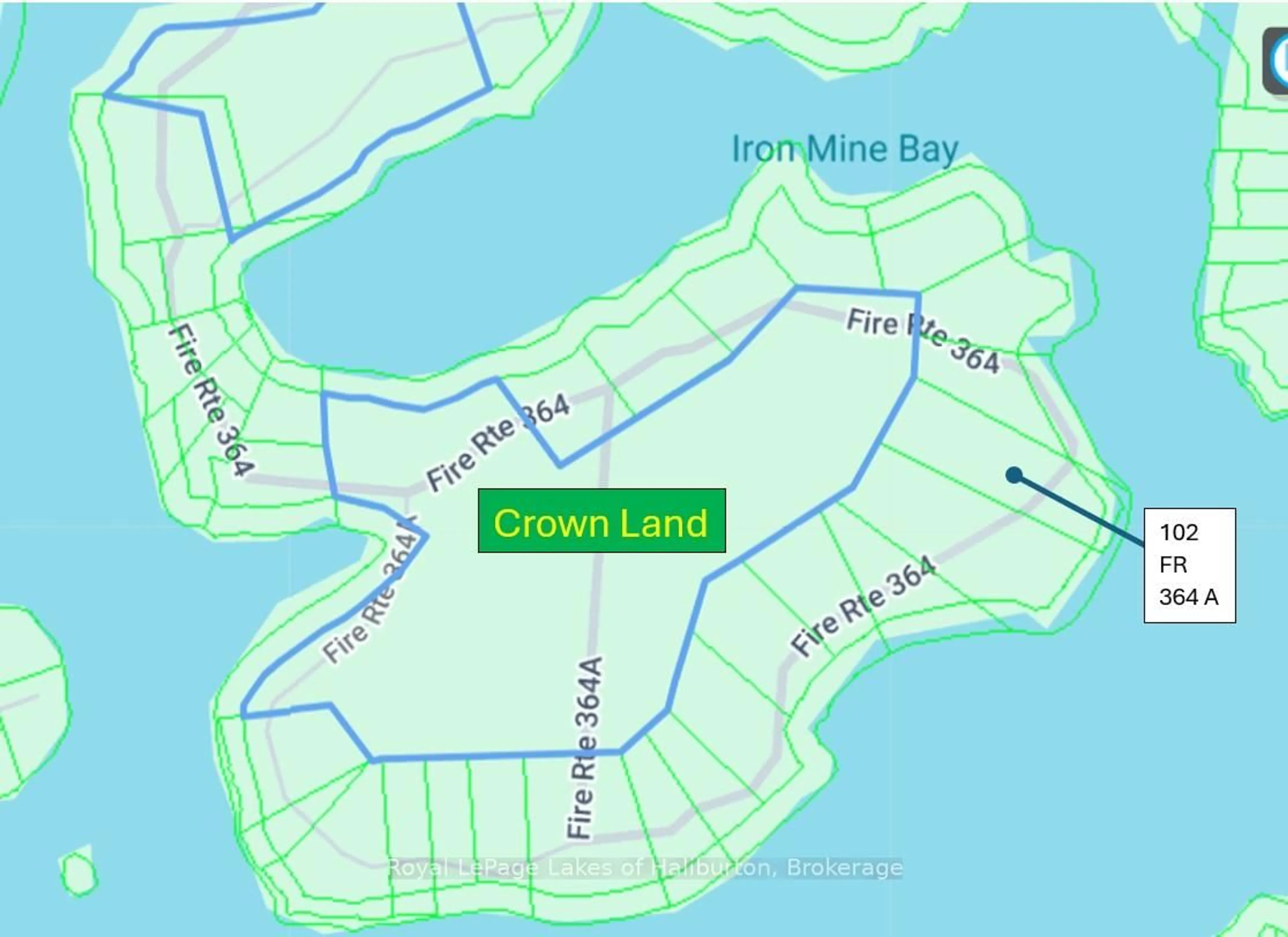 Picture of a map for 102 Fire Route 364A Rte, Trent Lakes Ontario K0M 2A0
