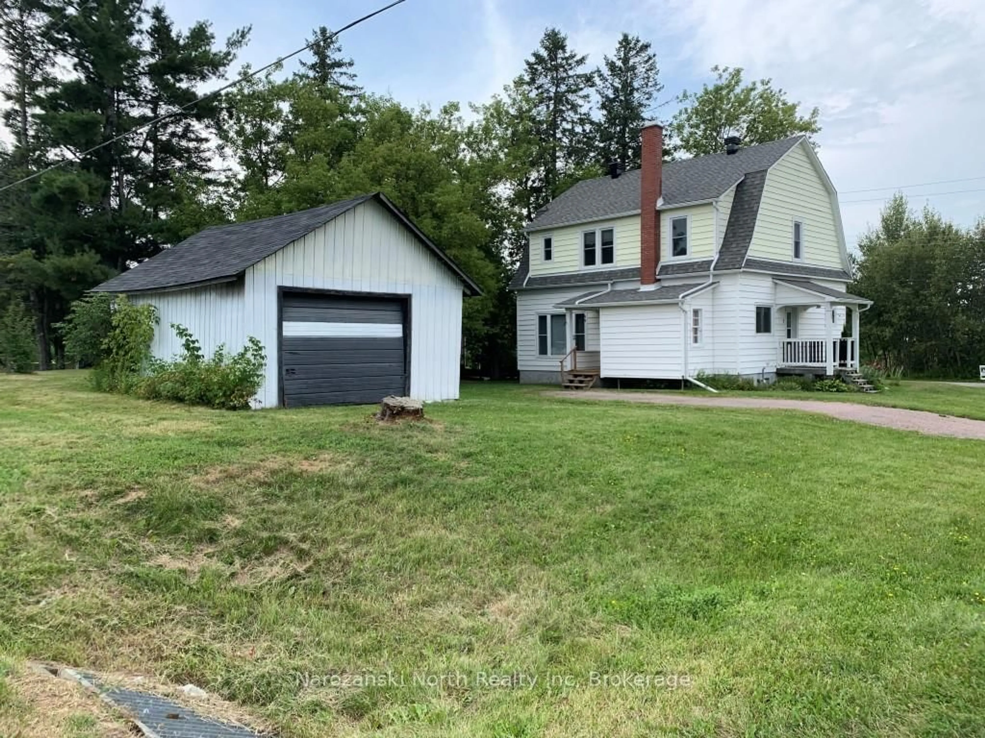 A pic from outside/outdoor area/front of a property/back of a property/a pic from drone, street for 1 Lahaie St, French River Ontario P0M 2N0