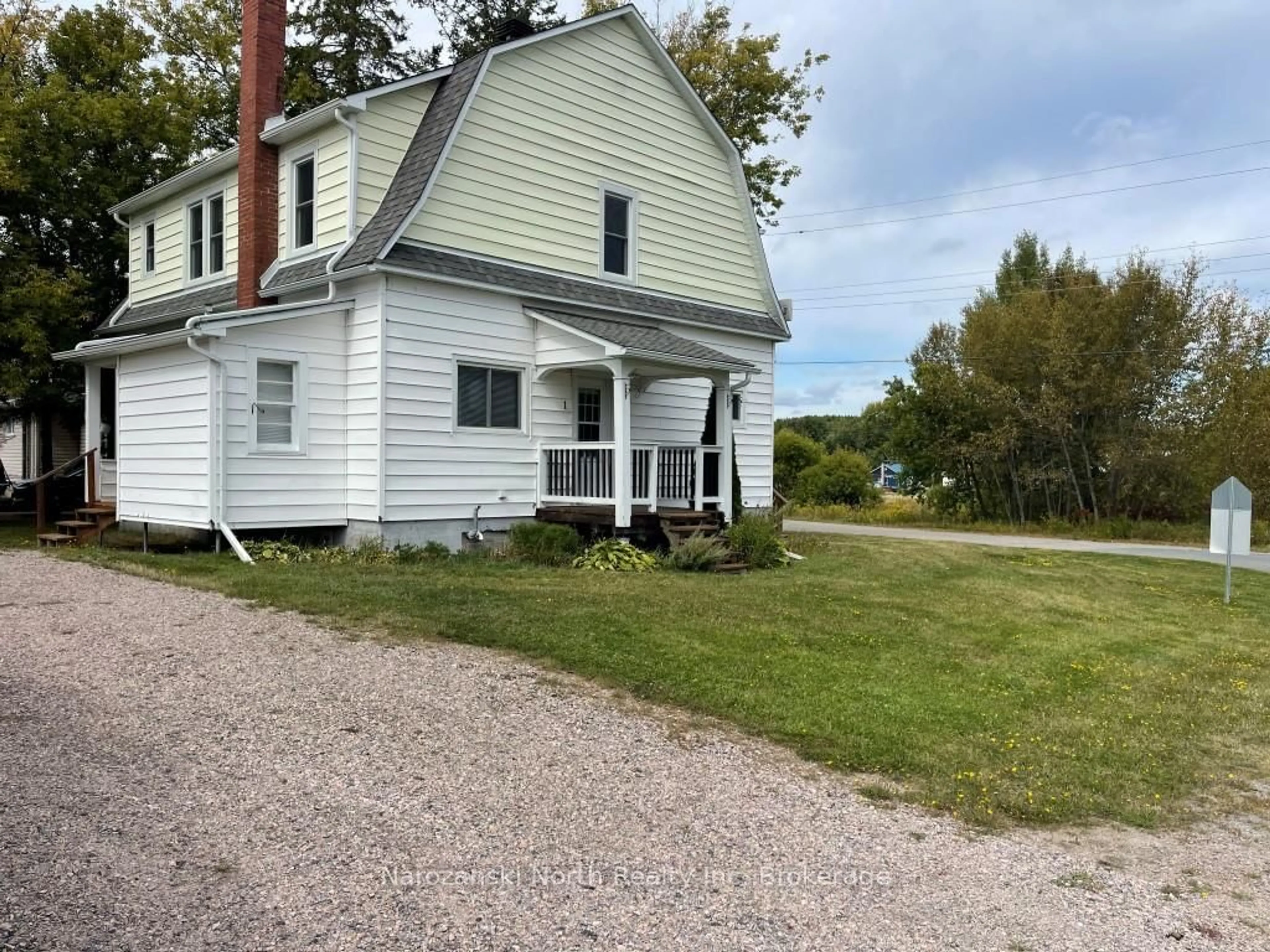 A pic from outside/outdoor area/front of a property/back of a property/a pic from drone, street for 1 Lahaie St, French River Ontario P0M 2N0