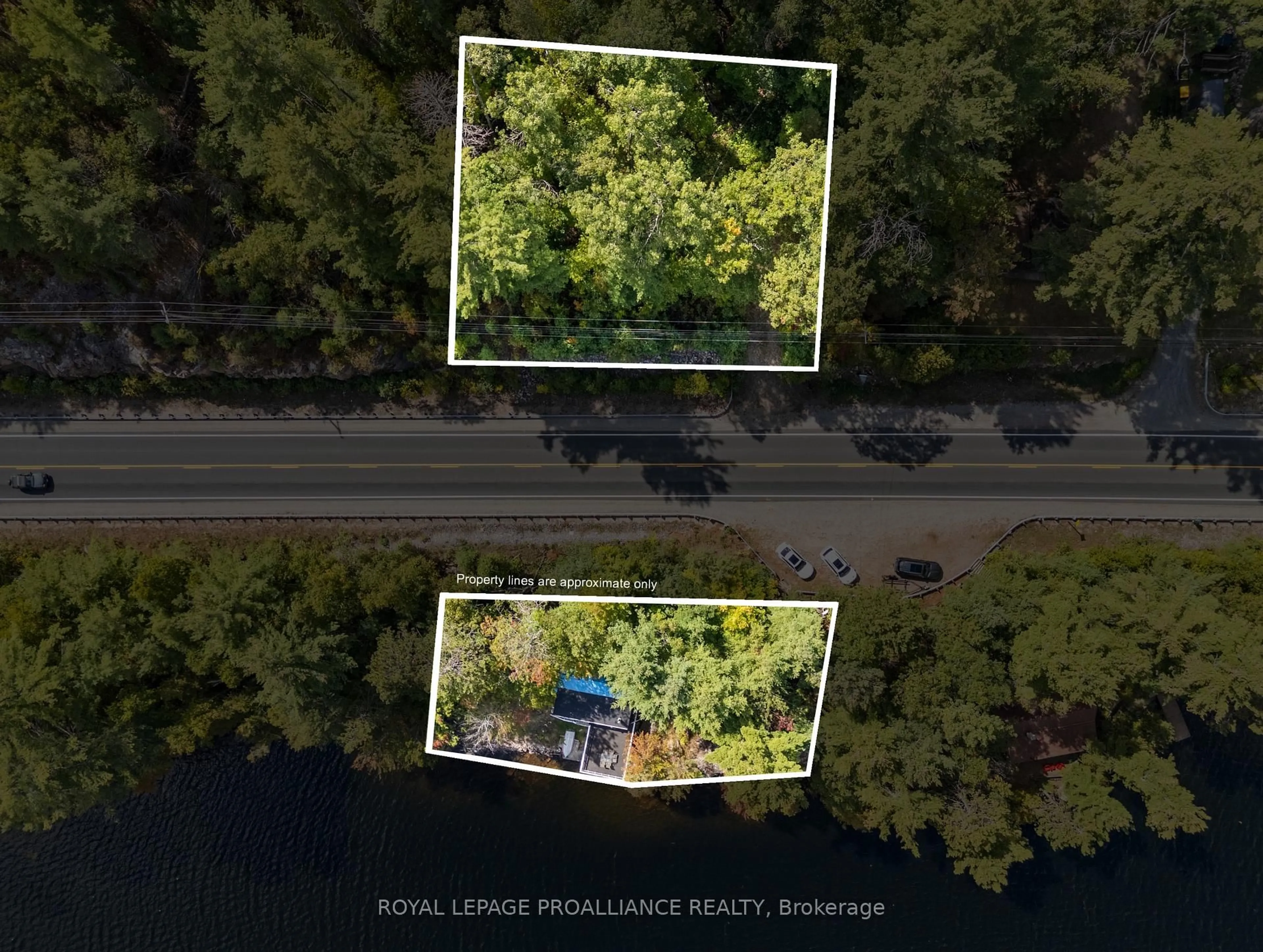 A pic from outside/outdoor area/front of a property/back of a property/a pic from drone, water/lake/river/ocean view for 17547 Highway 41, Cloyne Ontario K0H 1K0