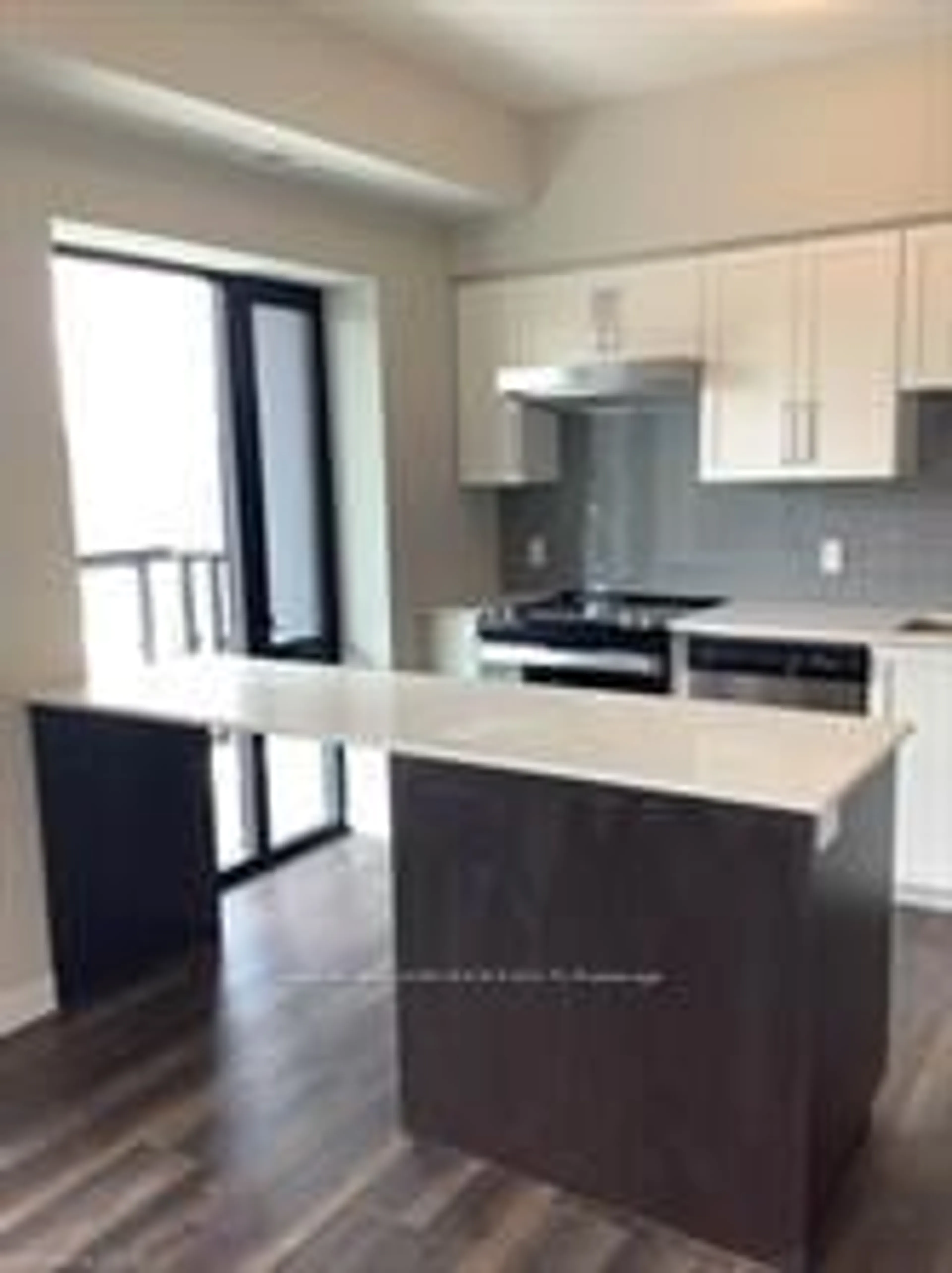 Open concept kitchen, wood/laminate floor for 15 Queen St #714, Hamilton Ontario L8P 3R4
