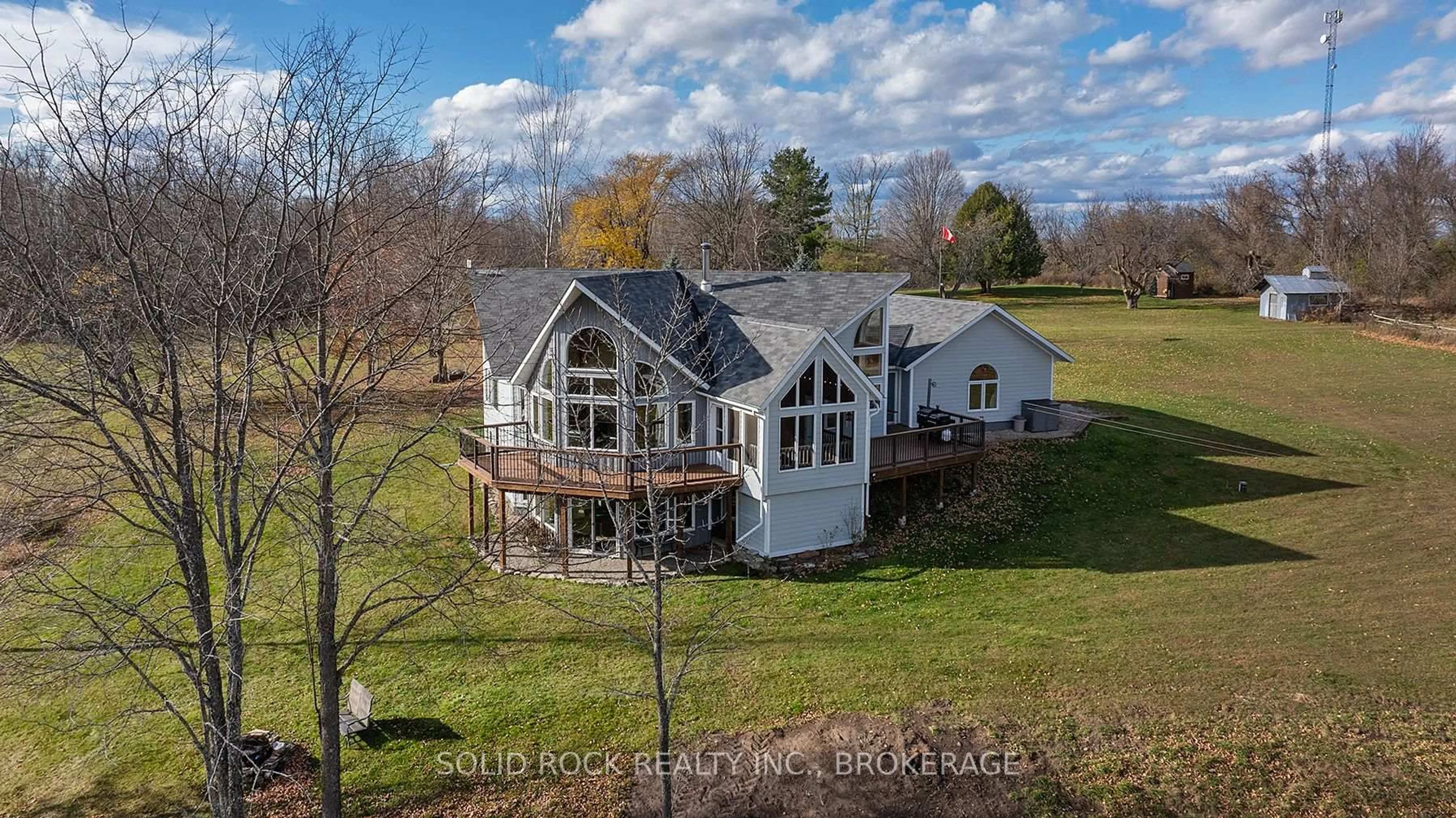 A pic from outside/outdoor area/front of a property/back of a property/a pic from drone, water/lake/river/ocean view for 4419 Old Kingston Rd, Rideau Lakes Ontario K0G 1V0