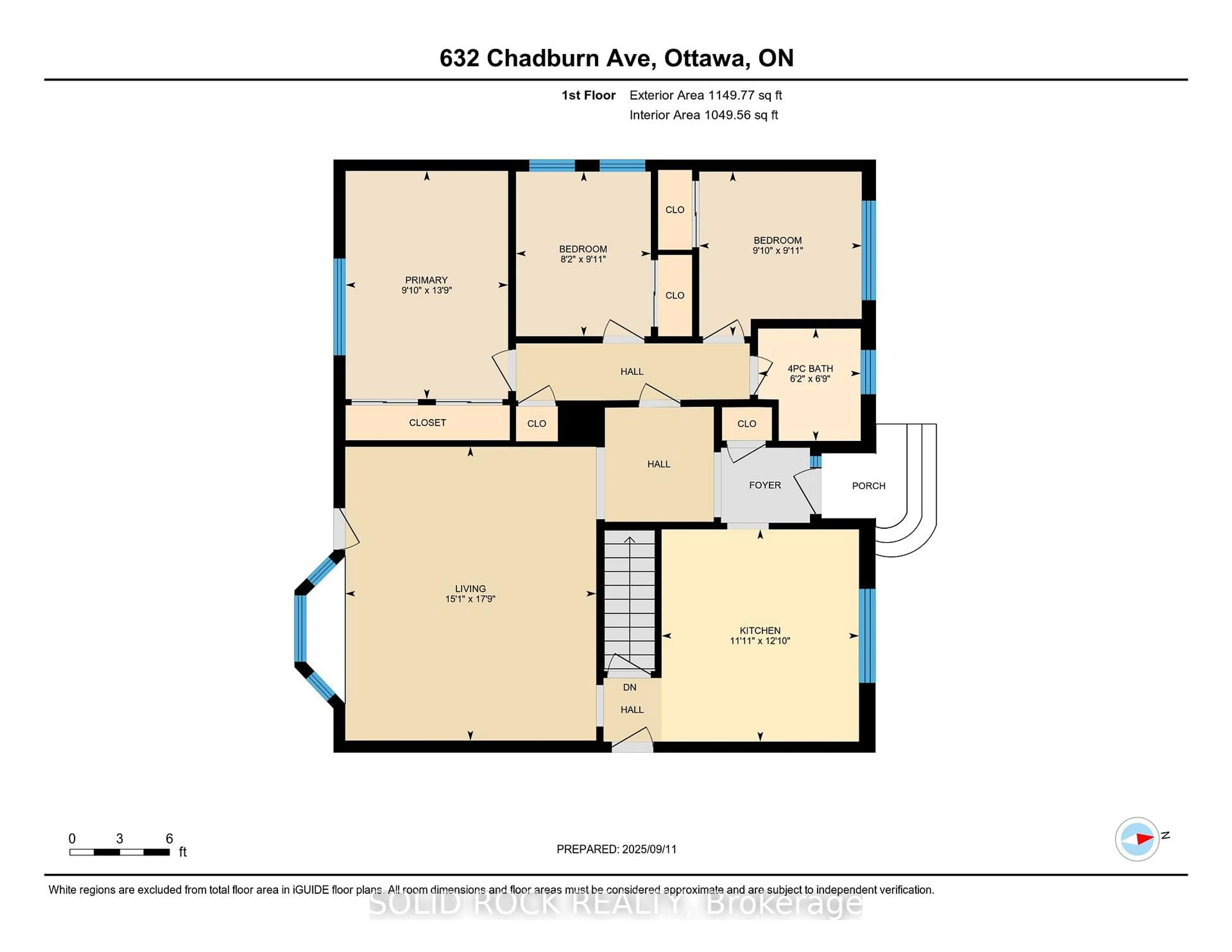 Floor plan for 632 Chadburn Ave, Ottawa Ontario K1G 0Y7
