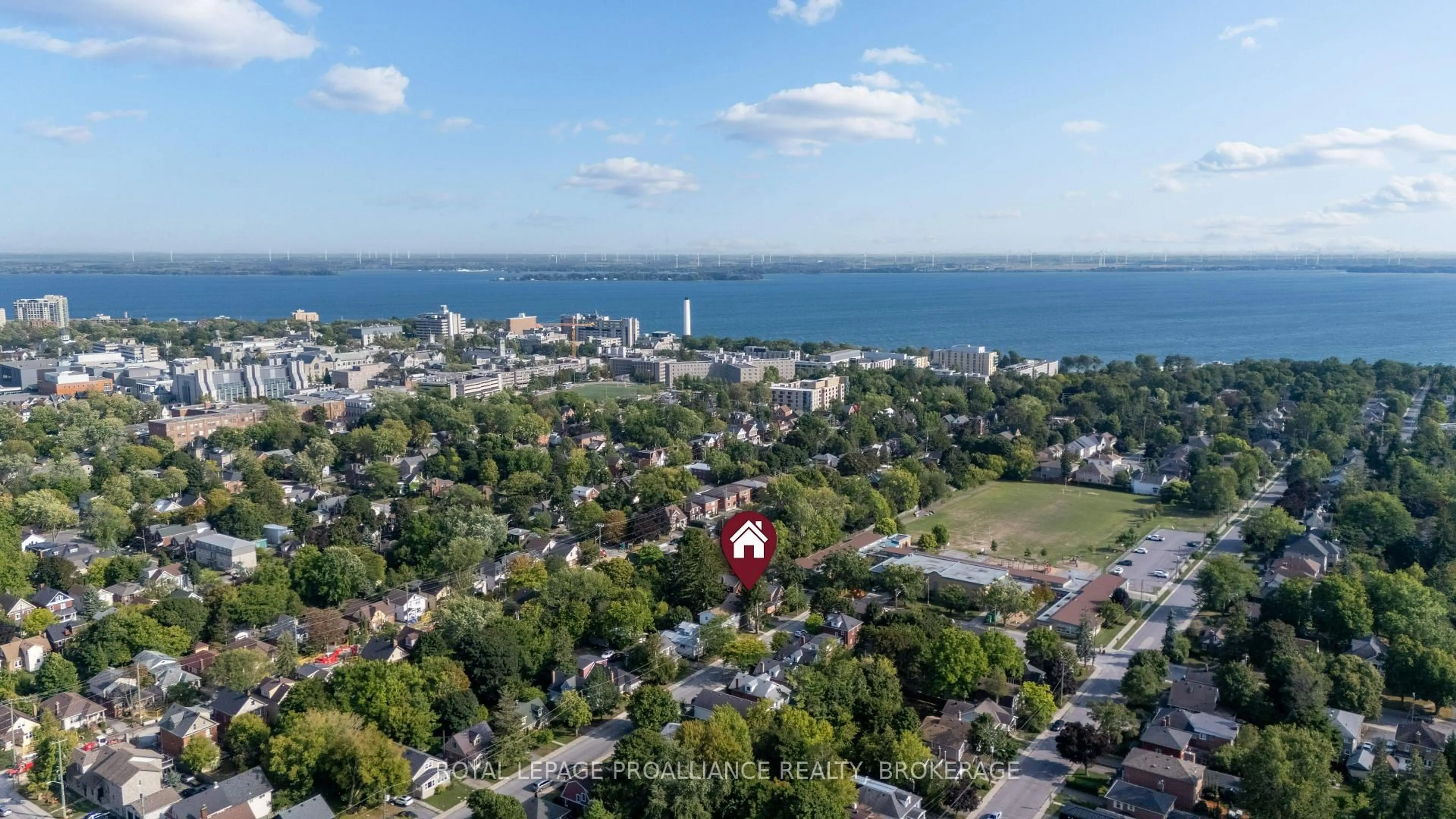 A pic from outside/outdoor area/front of a property/back of a property/a pic from drone, water/lake/river/ocean view for 7 Toronto St, Kingston Ontario K7L 4A3