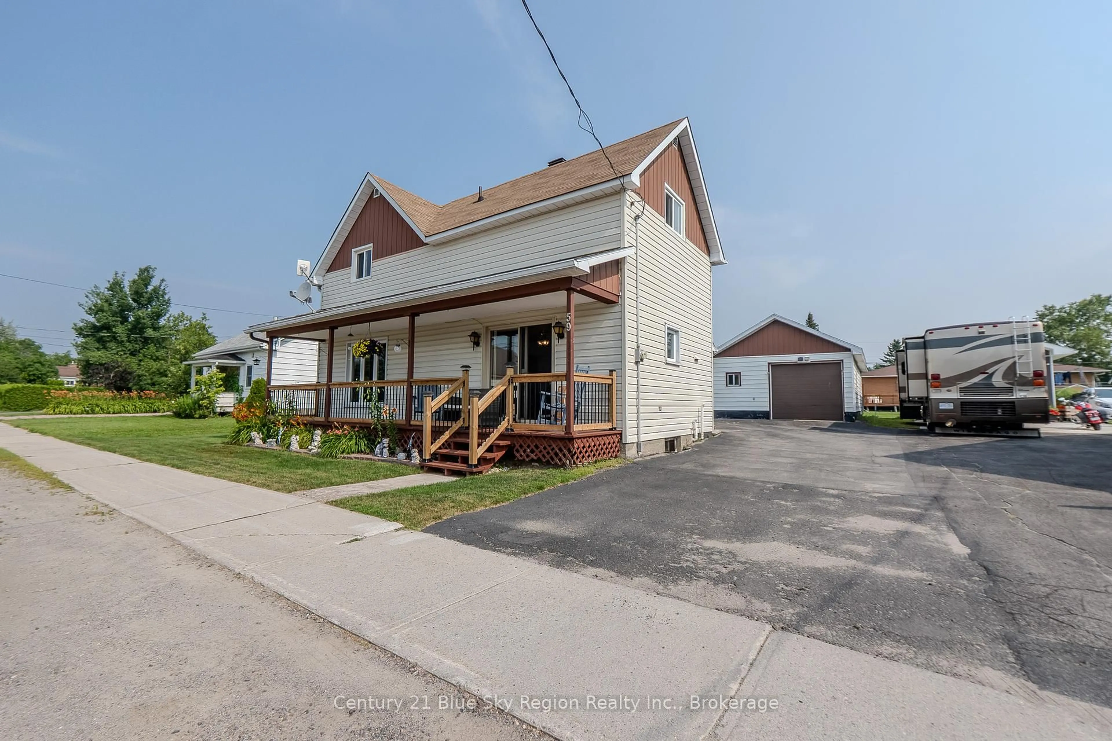 A pic from outside/outdoor area/front of a property/back of a property/a pic from drone, street for 59 Principale St, West Nipissing Ontario P0H 2M0