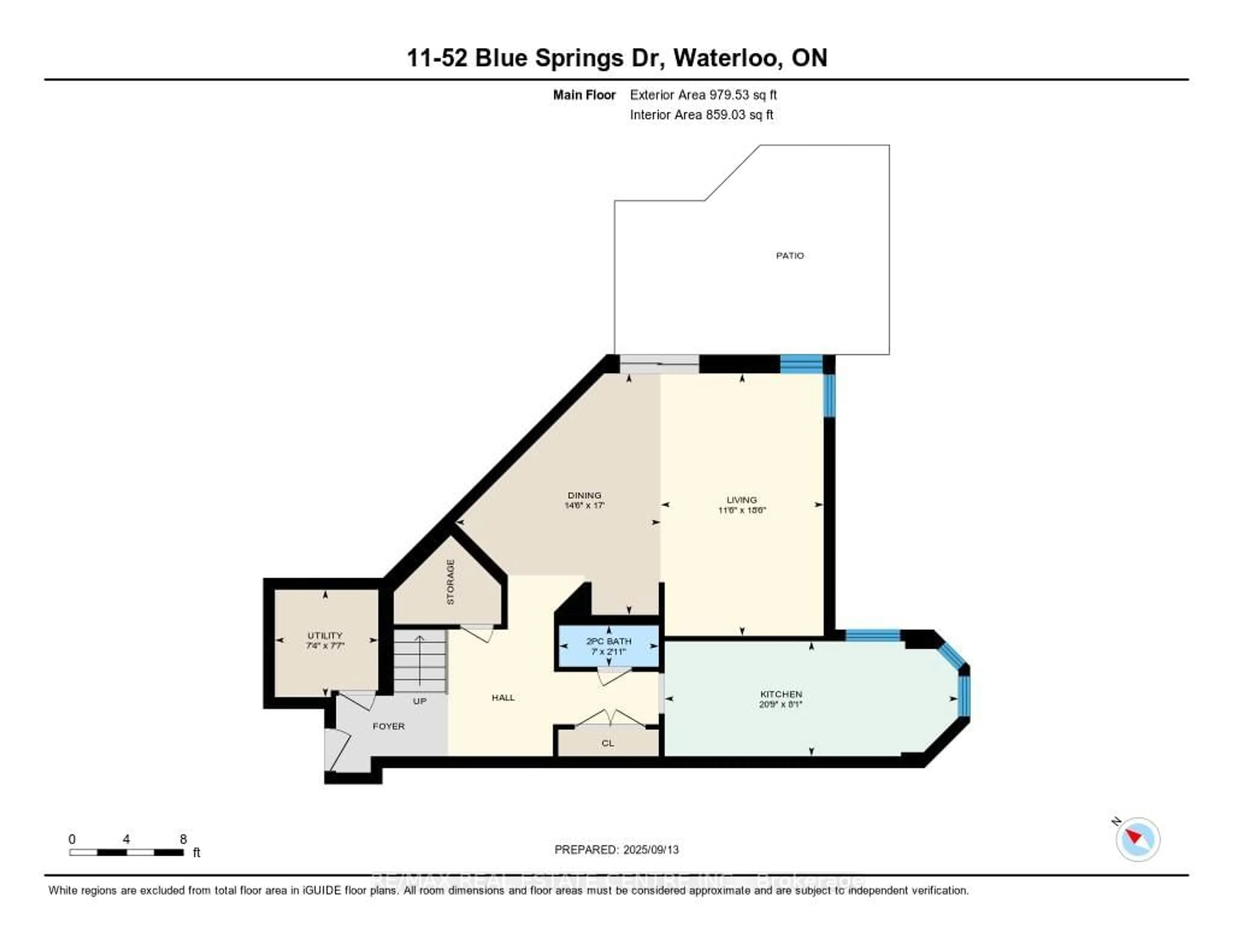 Floor plan for 52 Blue Springs Dr #11, Waterloo Ontario N2J 4M4