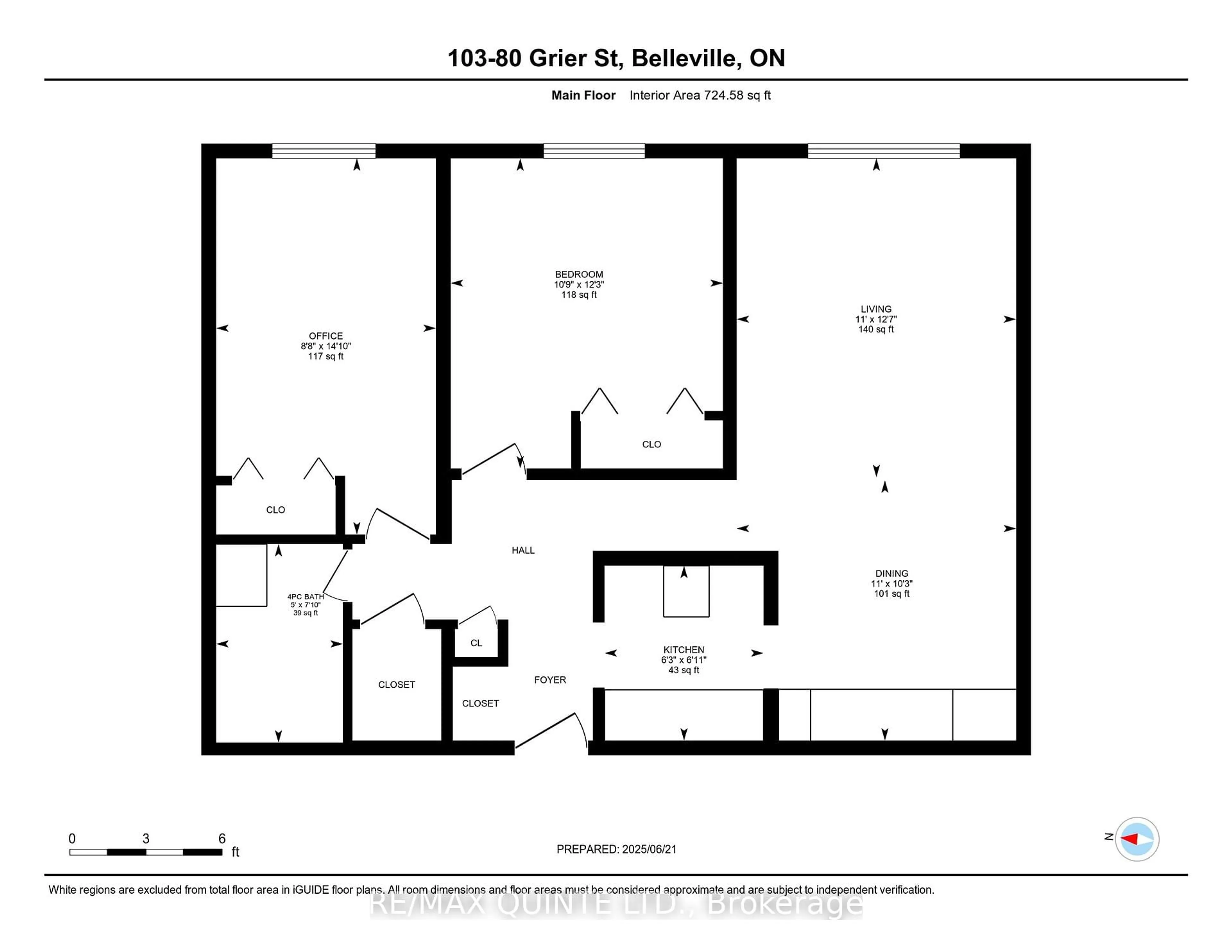 Floor plan for 80 Grier St #103, Belleville Ontario K8P 3A3