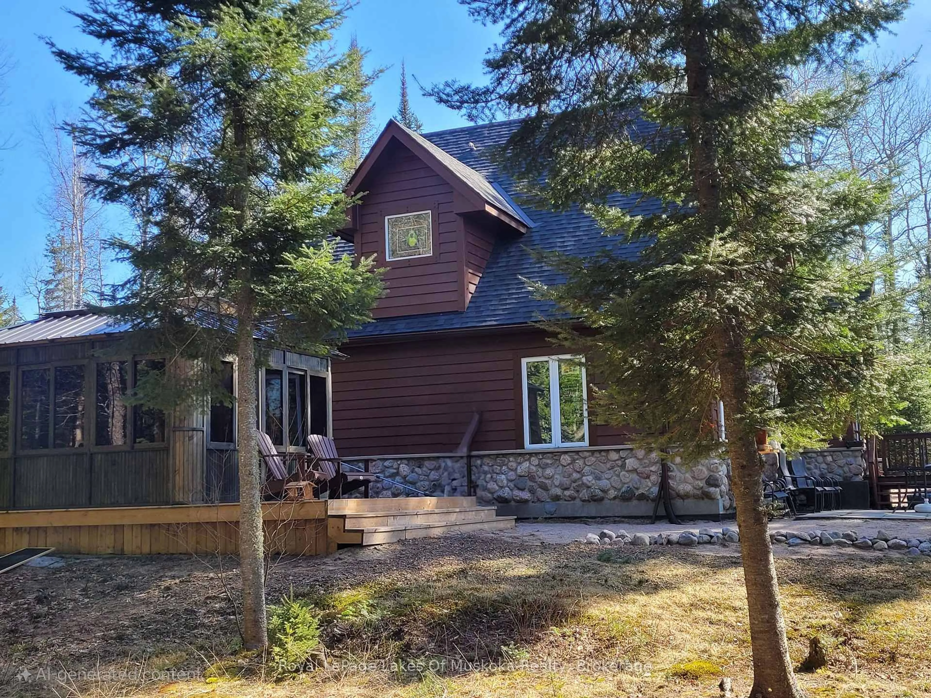 A pic from outside/outdoor area/front of a property/back of a property/a pic from drone, mountain view for 763 Sand Hill Rd, South River Ontario P0A 1X0