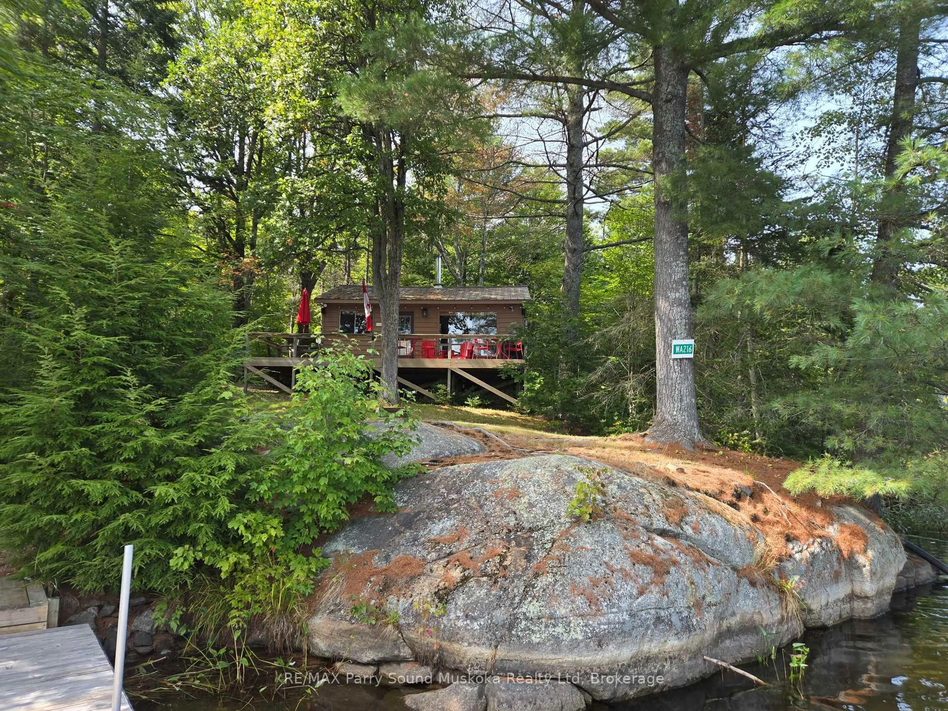 A pic from outside/outdoor area/front of a property/back of a property/a pic from drone, unknown for 216 Lorimer Lake, Whitestone Ontario P0A 1G0