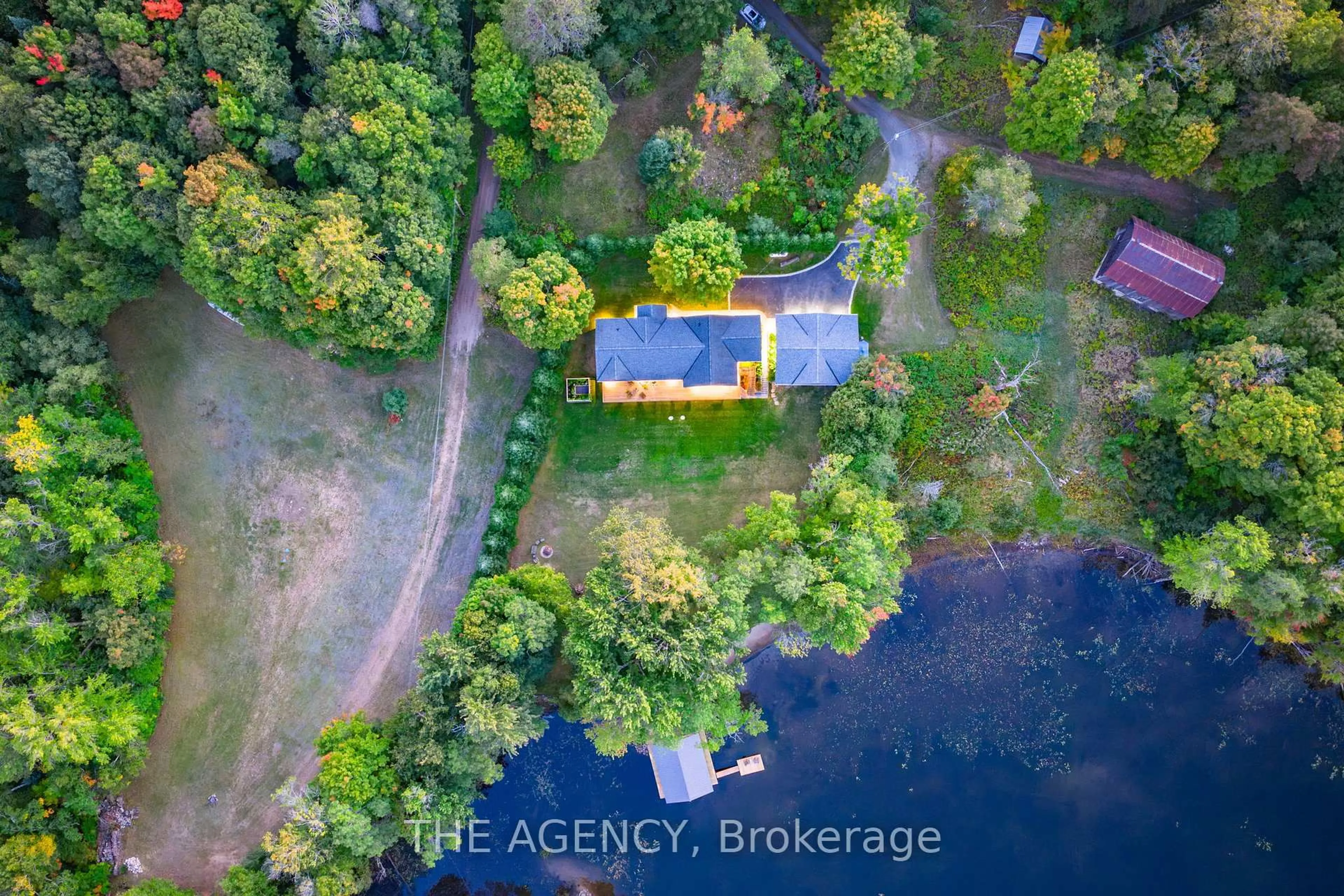 A pic from outside/outdoor area/front of a property/back of a property/a pic from drone, water/lake/river/ocean view for 1158 Camp Gayventure Crt, Minden Hills Ontario K0M 2K0