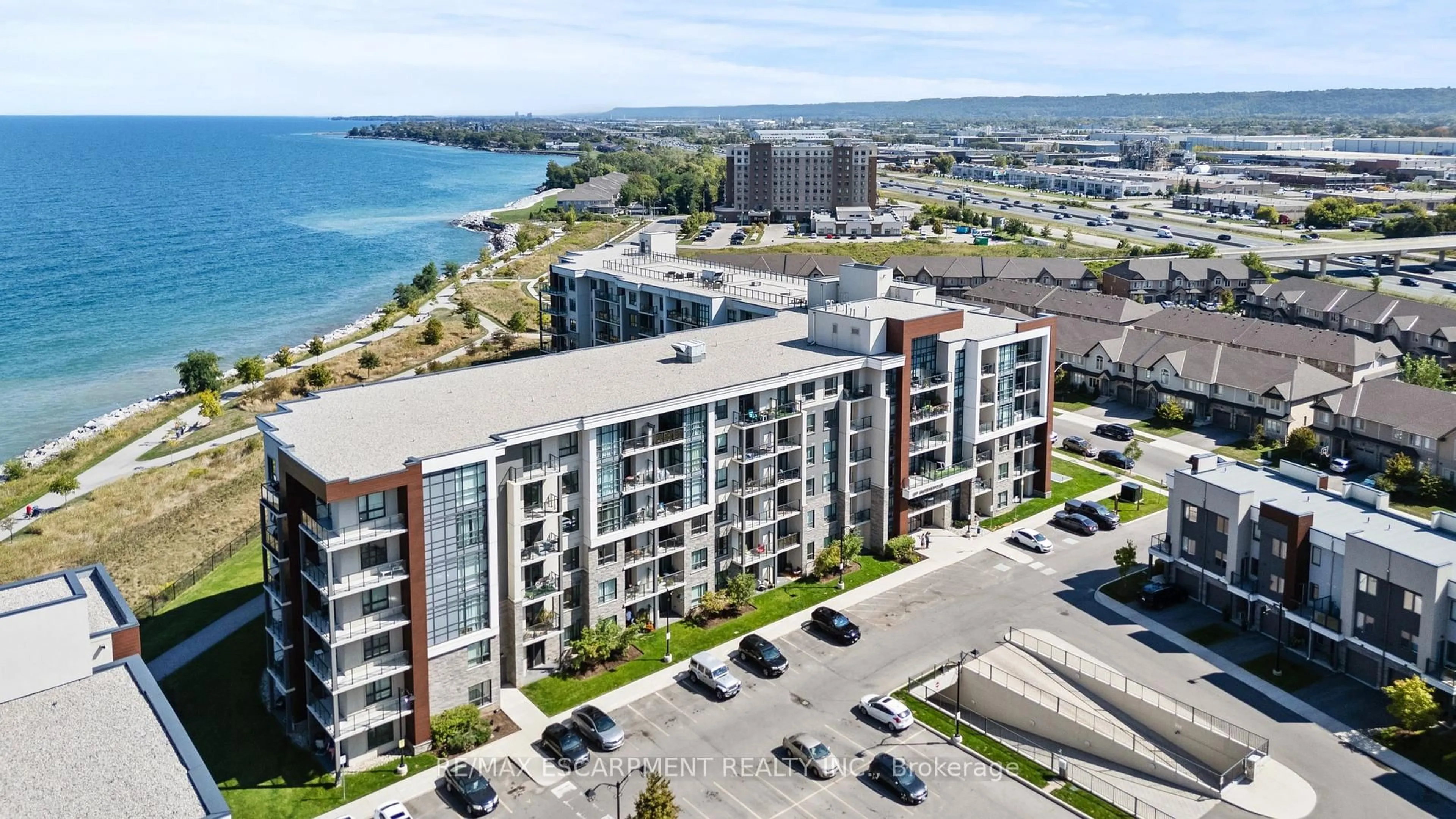 A pic from outside/outdoor area/front of a property/back of a property/a pic from drone, water/lake/river/ocean view for 101 Shoreview Pl #301, Hamilton Ontario L8E 0K2