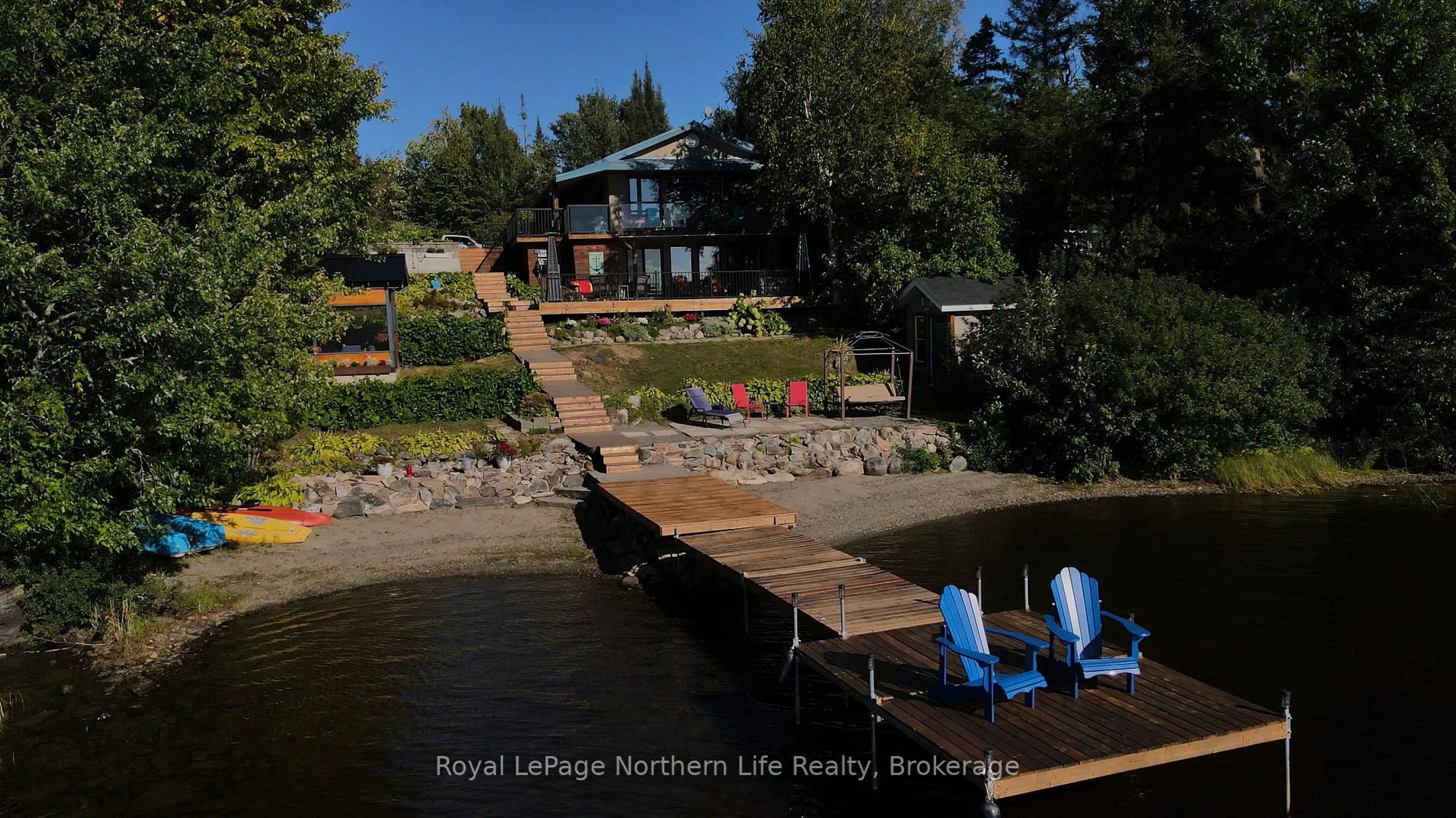 A pic from outside/outdoor area/front of a property/back of a property/a pic from drone, water/lake/river/ocean view for 233 Norland Rd, West Nipissing Ontario P0H 2M0