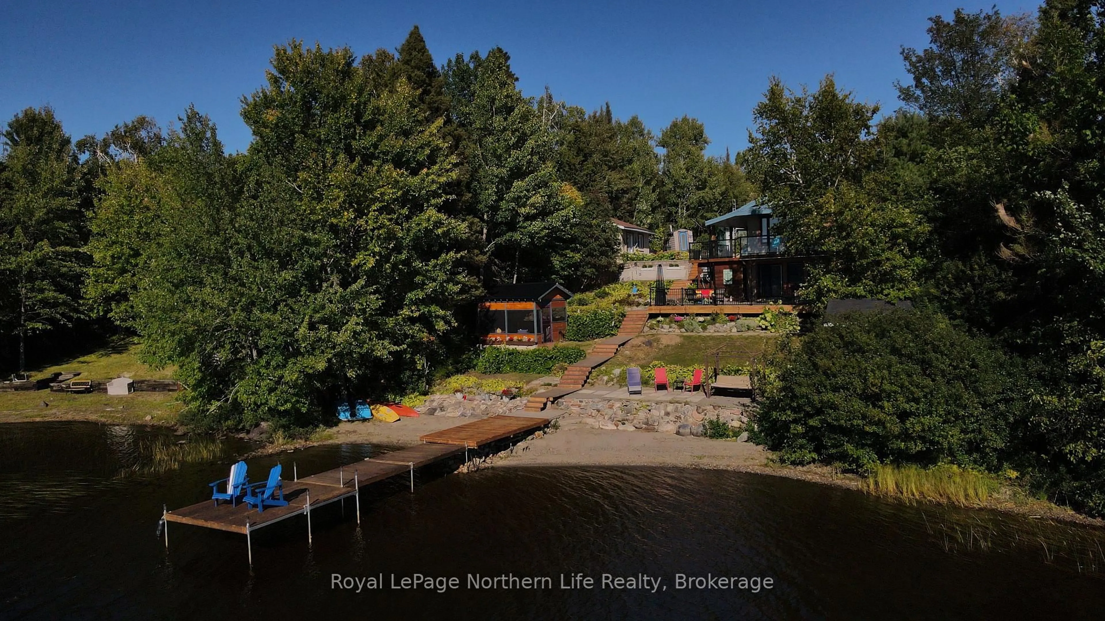 A pic from outside/outdoor area/front of a property/back of a property/a pic from drone, water/lake/river/ocean view for 233 Norland Rd, West Nipissing Ontario P0H 2M0