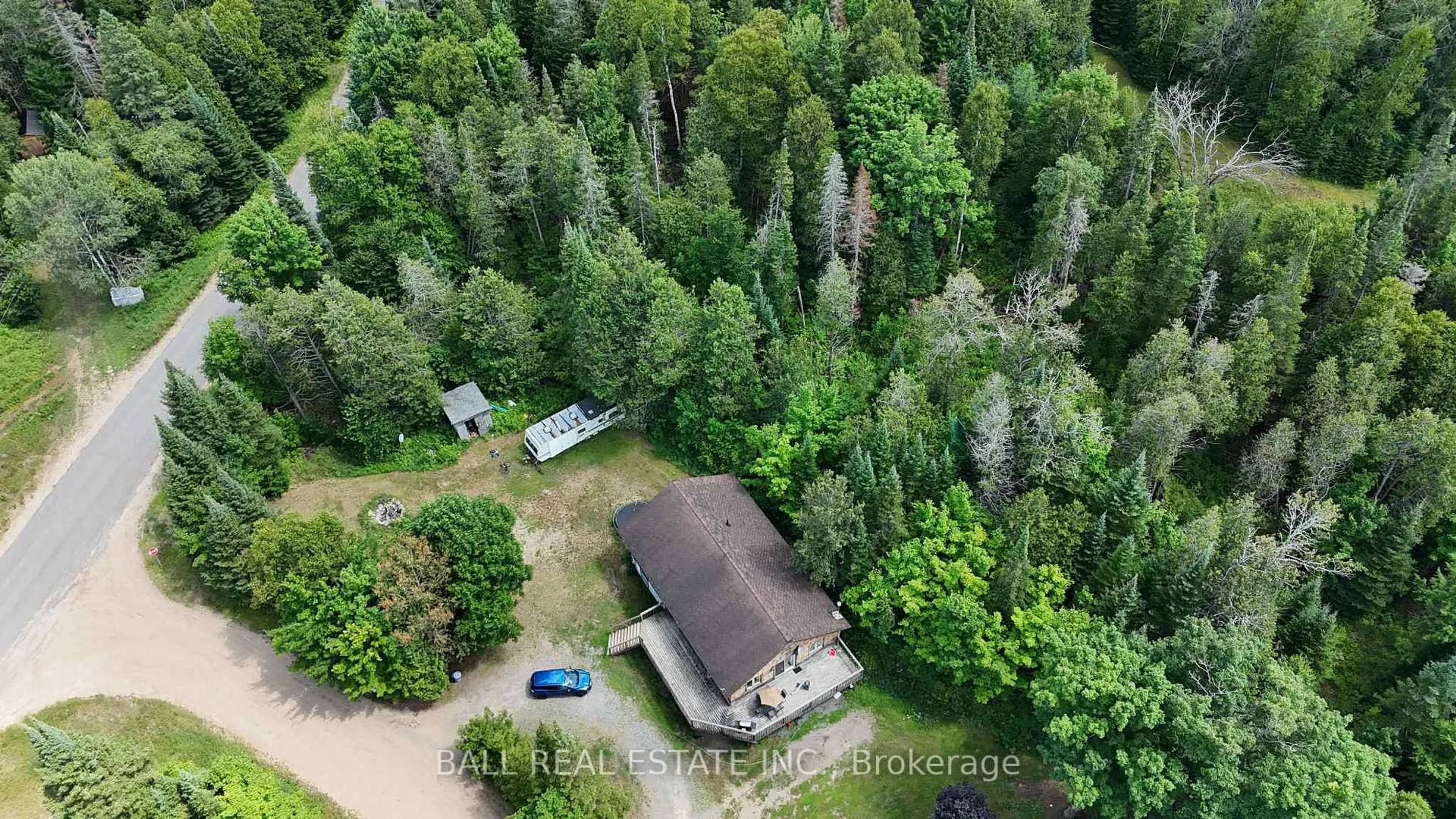 A pic from outside/outdoor area/front of a property/back of a property/a pic from drone, forest/trees view for 3 Graf Rd, Bancroft Ontario K0L 2L0