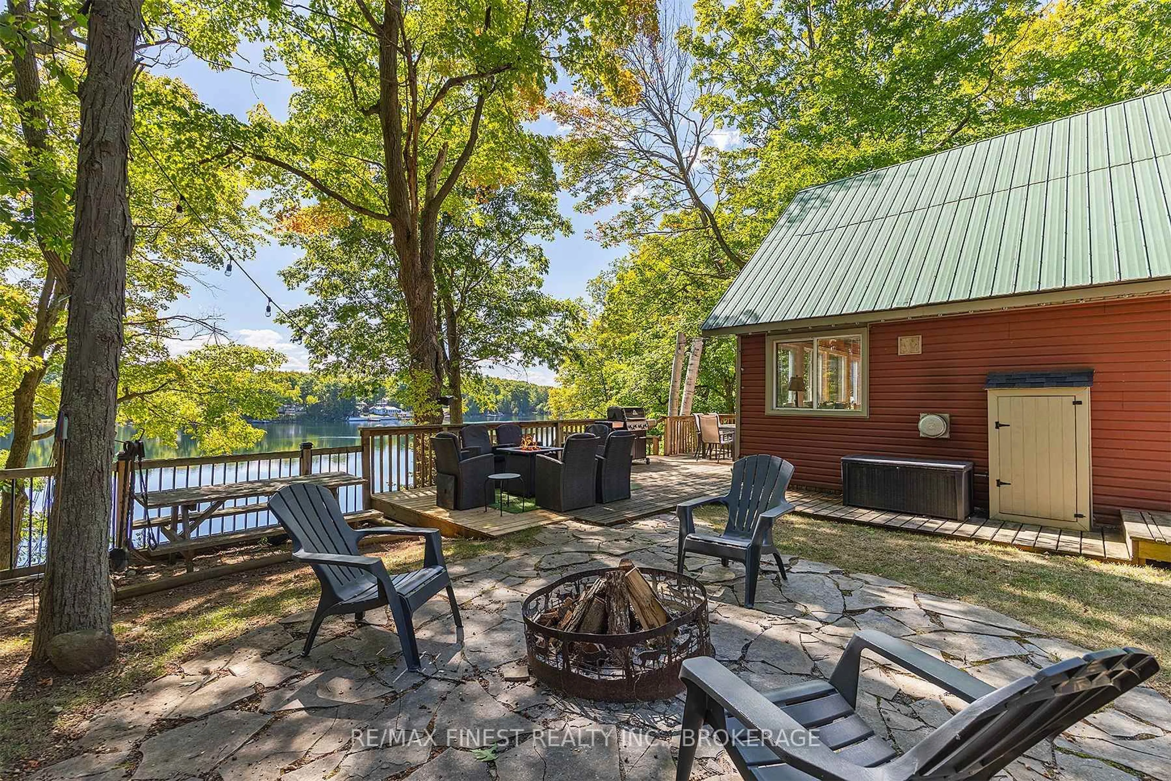Patio, water/lake/river/ocean view for 118 Pero Lane, Hartington Ontario K0H 1W0
