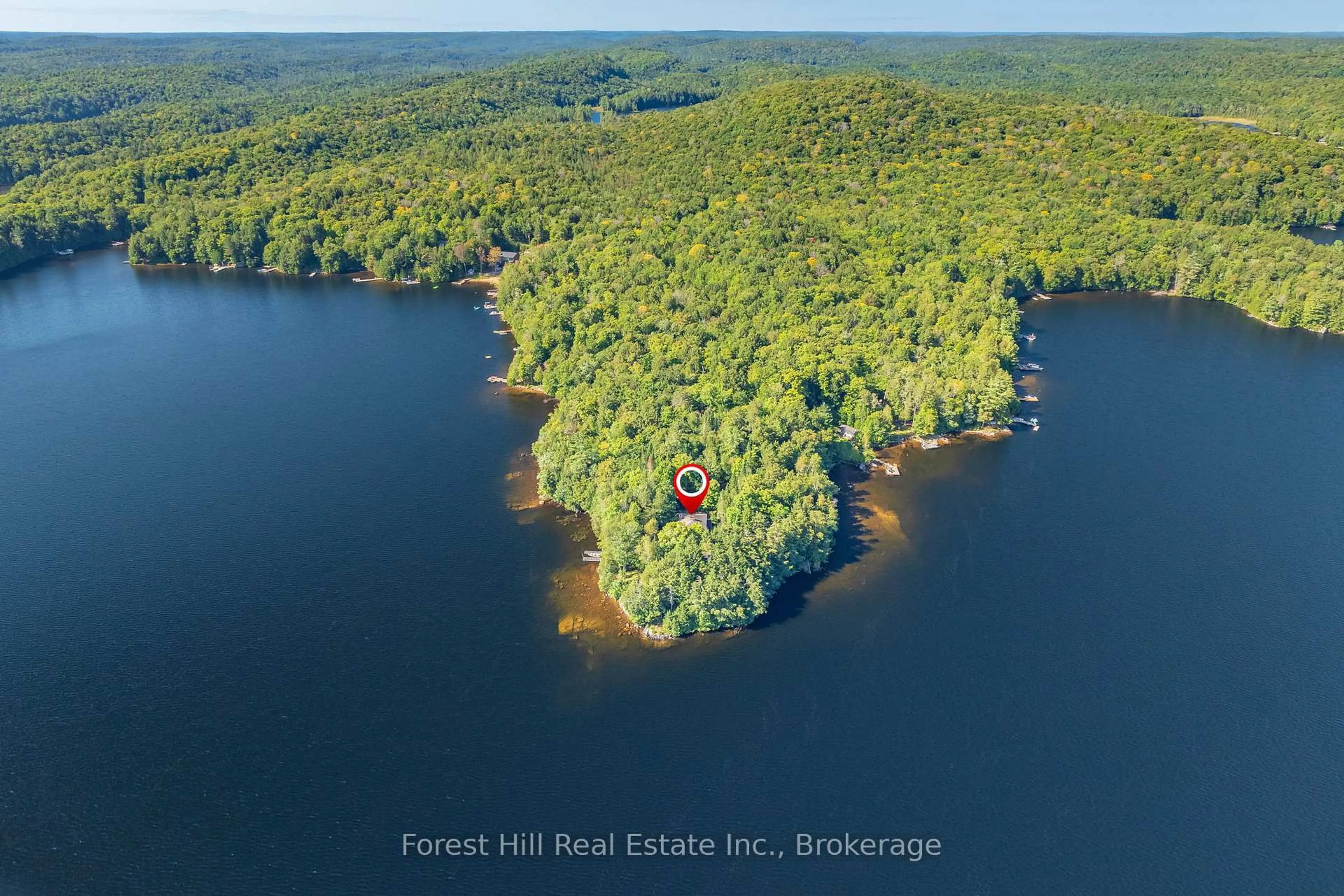 A pic from outside/outdoor area/front of a property/back of a property/a pic from drone, water/lake/river/ocean view for 1089 Lutes Lane, Algonquin Highlands Ontario P0A 1E0