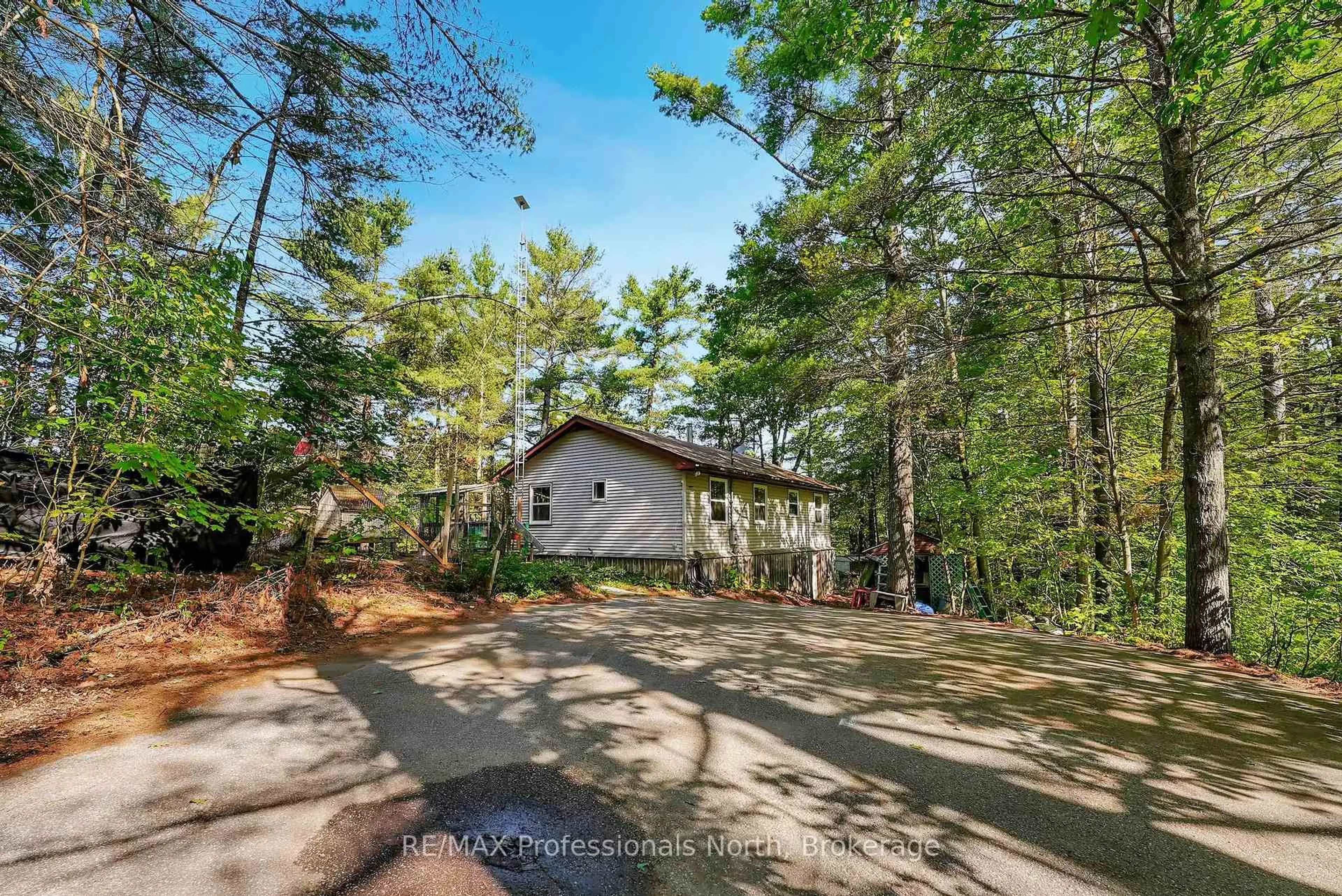 A pic from outside/outdoor area/front of a property/back of a property/a pic from drone, forest/trees view for 1021 Millwoods Rd, Algonquin Highlands Ontario K0M 1S0