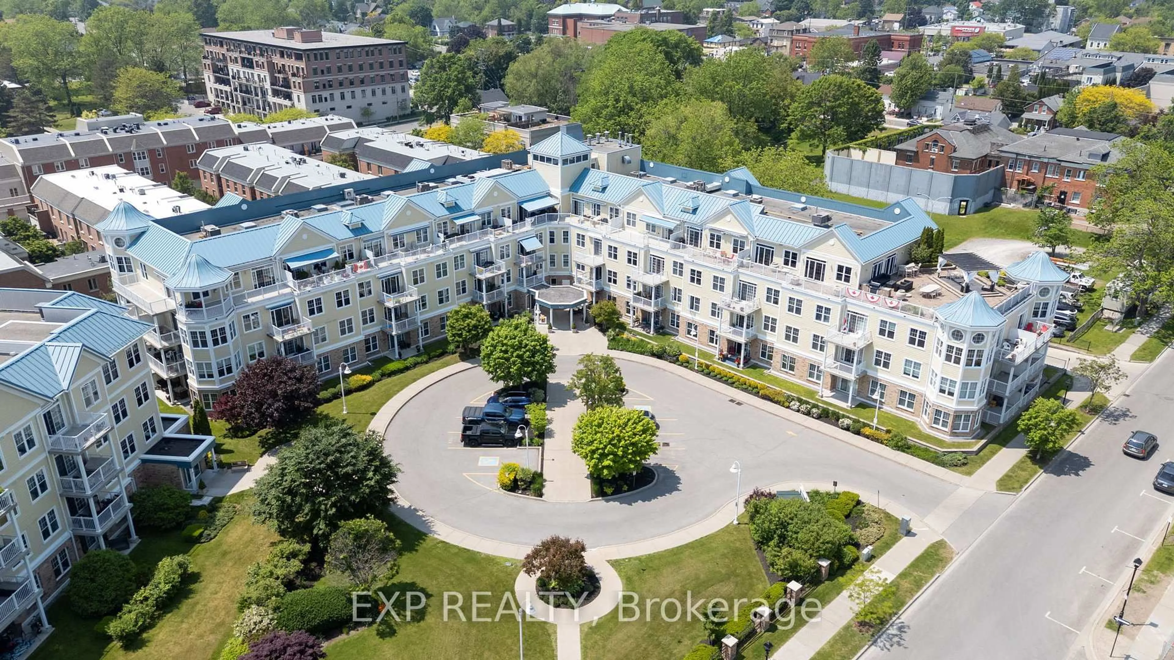 A pic from outside/outdoor area/front of a property/back of a property/a pic from drone, city buildings view from balcony for 145 Third St #309, Cobourg Ontario K9A 5X1