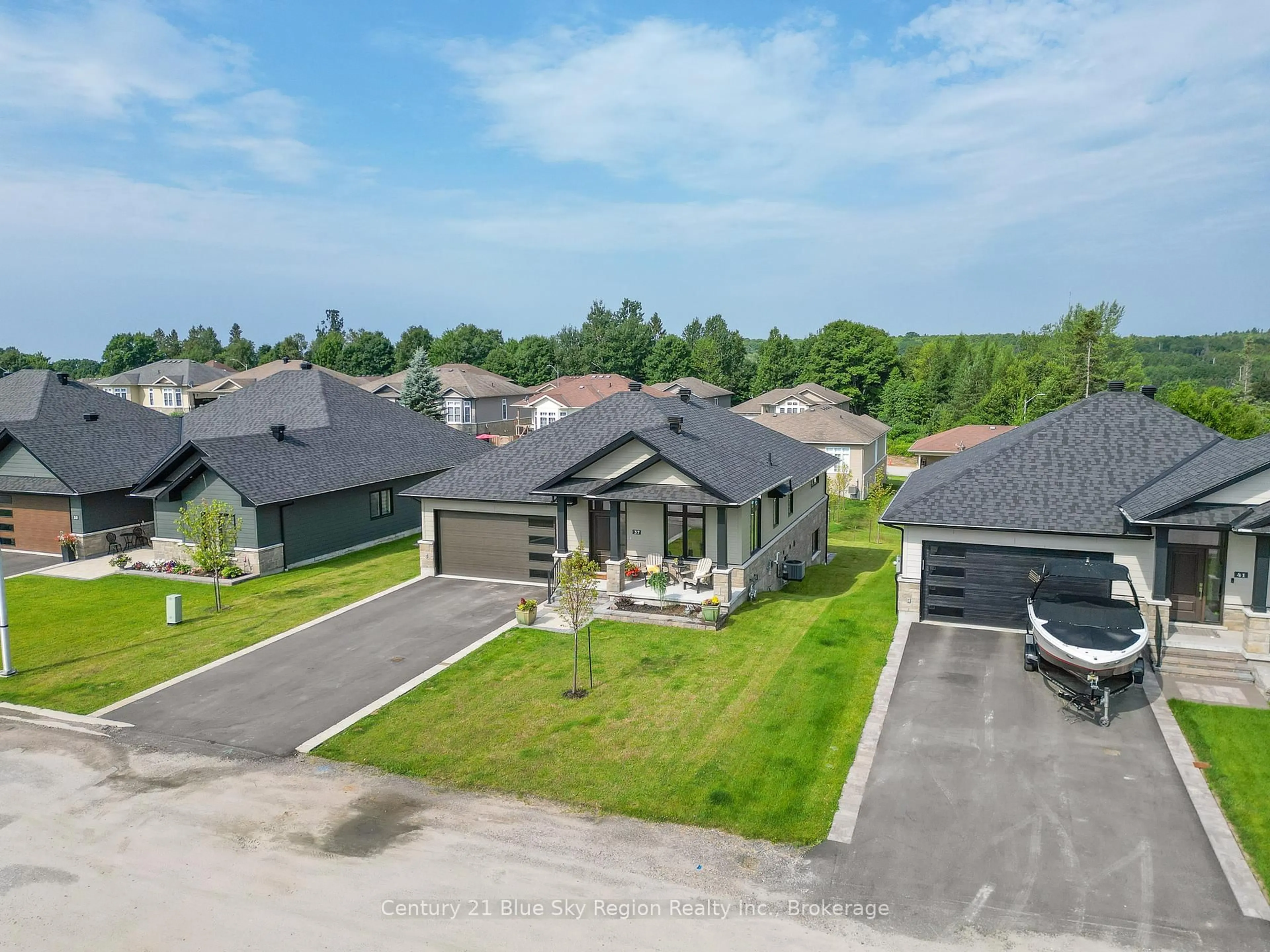 A pic from outside/outdoor area/front of a property/back of a property/a pic from drone, street for 37 Silver Maple Lane, North Bay Ontario P1C 0B5