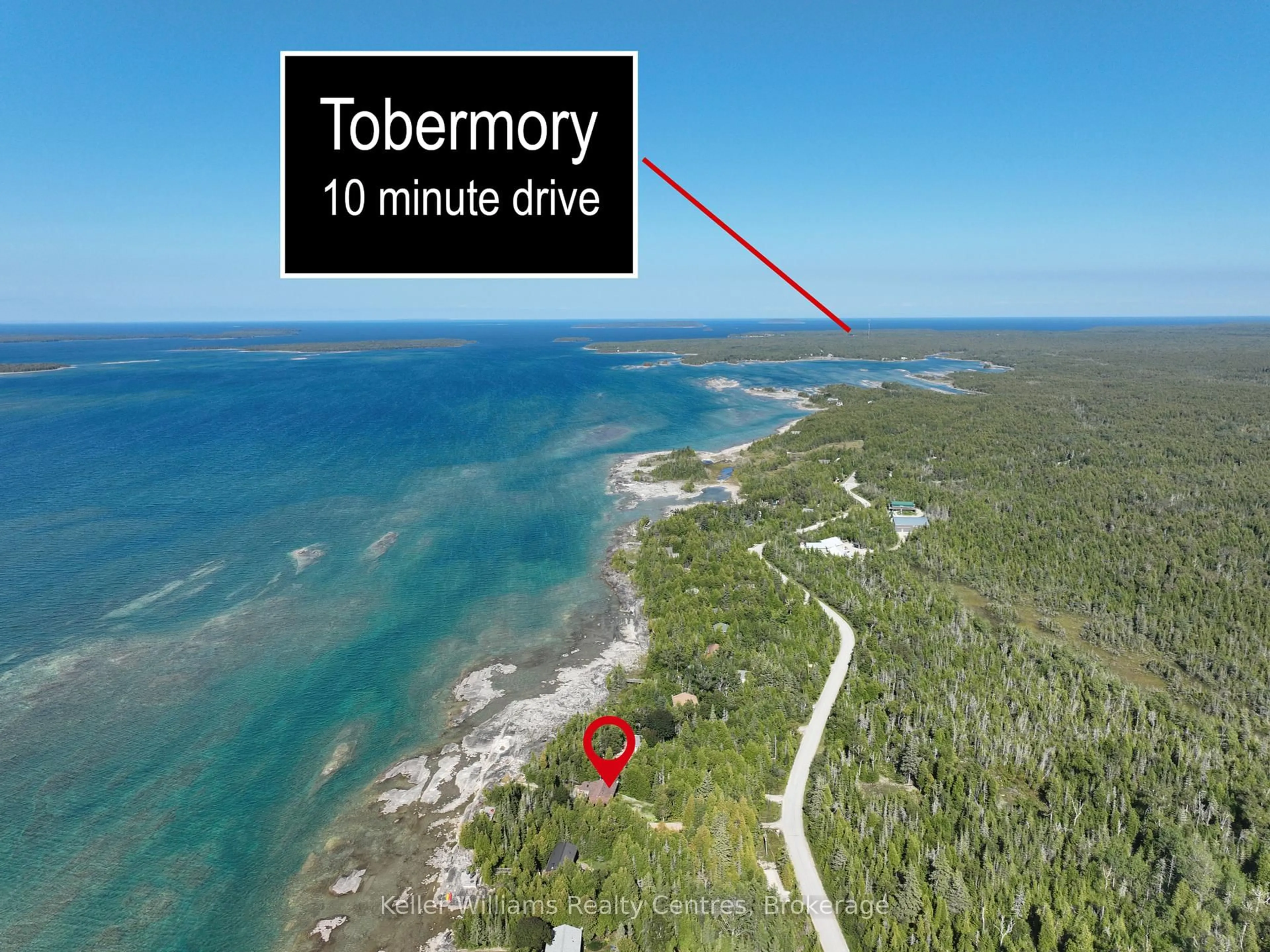 A pic from outside/outdoor area/front of a property/back of a property/a pic from drone, water/lake/river/ocean view for 62 Zorra Dr, Northern Bruce Peninsula Ontario N0H 2R0