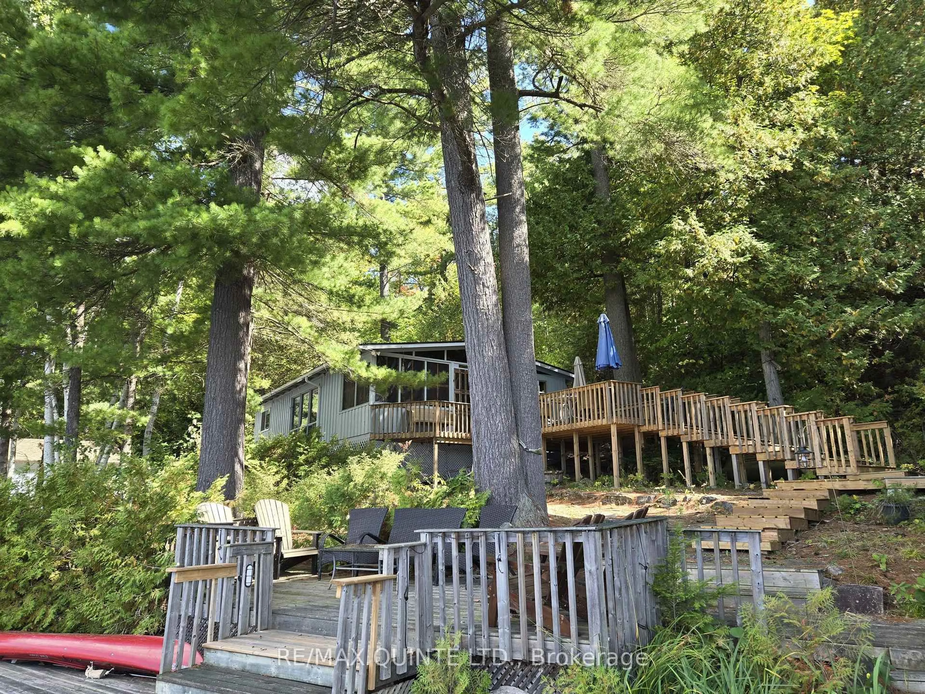 Patio, forest/trees view for 1261A Shawenegog Lake Lane, Cloyne Ontario K0H 1K0