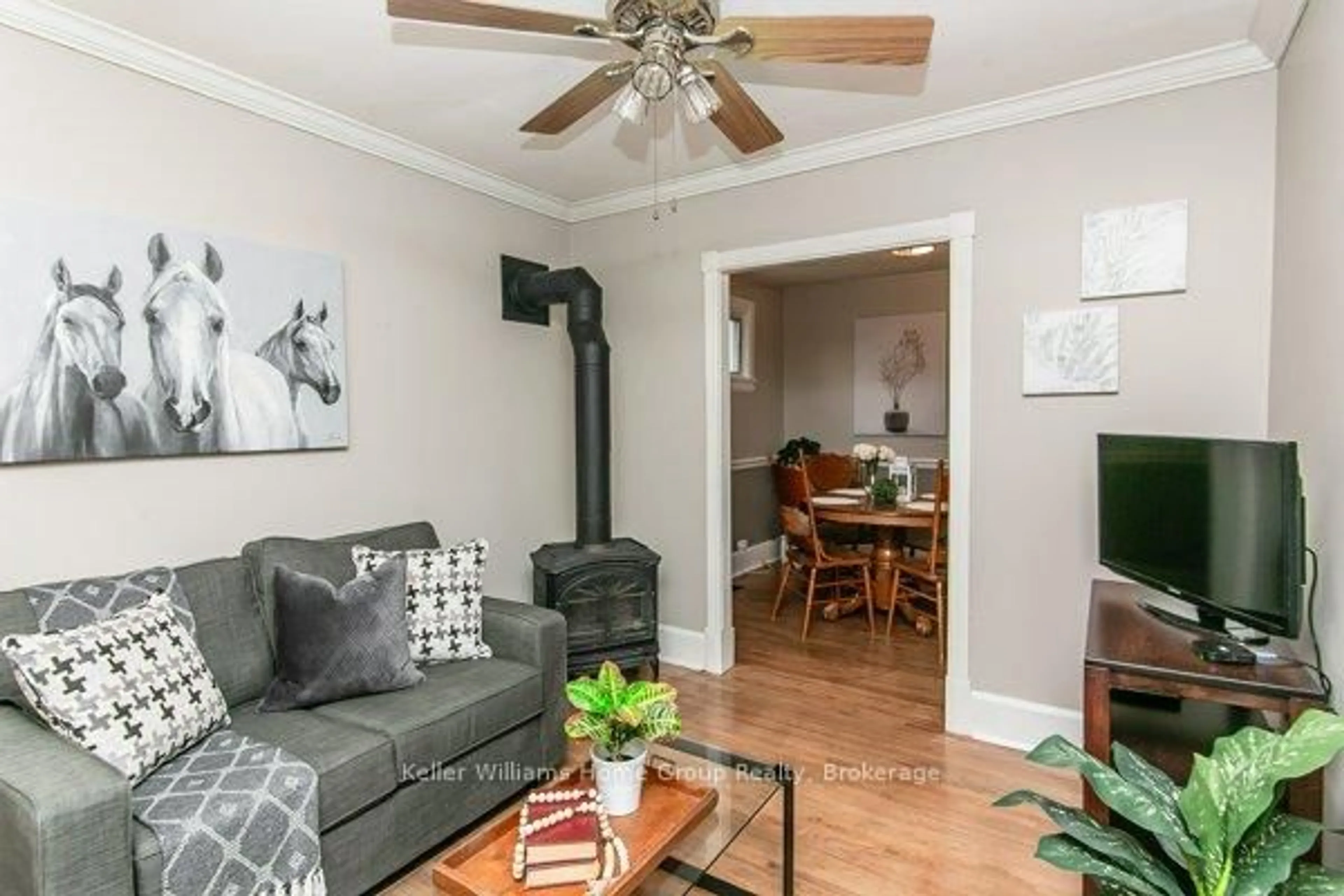 Living room with furniture, wood/laminate floor for 195 Edinburgh Rd, Guelph Ontario N1H 5R8