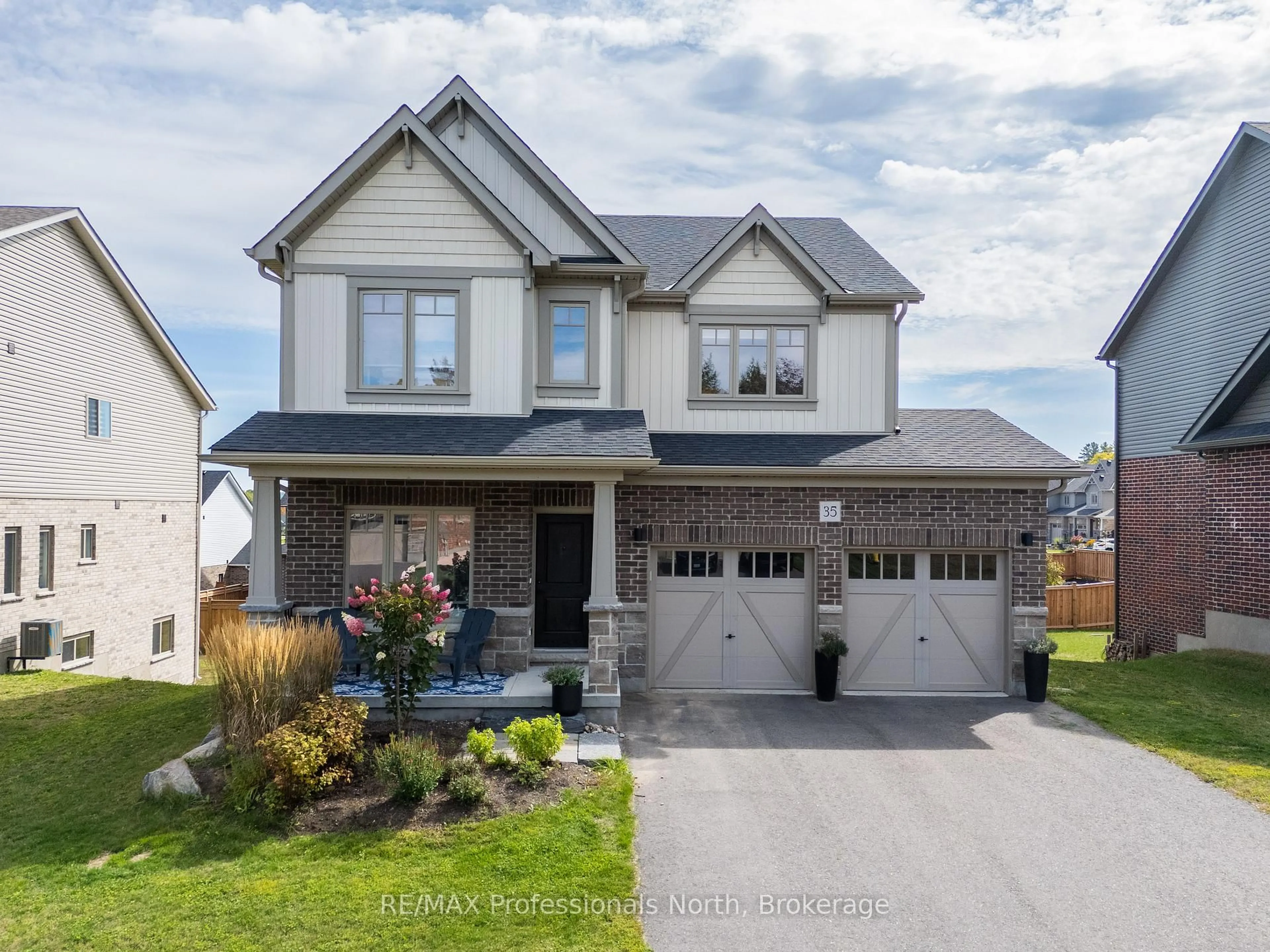 Home with brick exterior material, street for 35 Woodstream Dr, Huntsville Ontario P0A 1B7