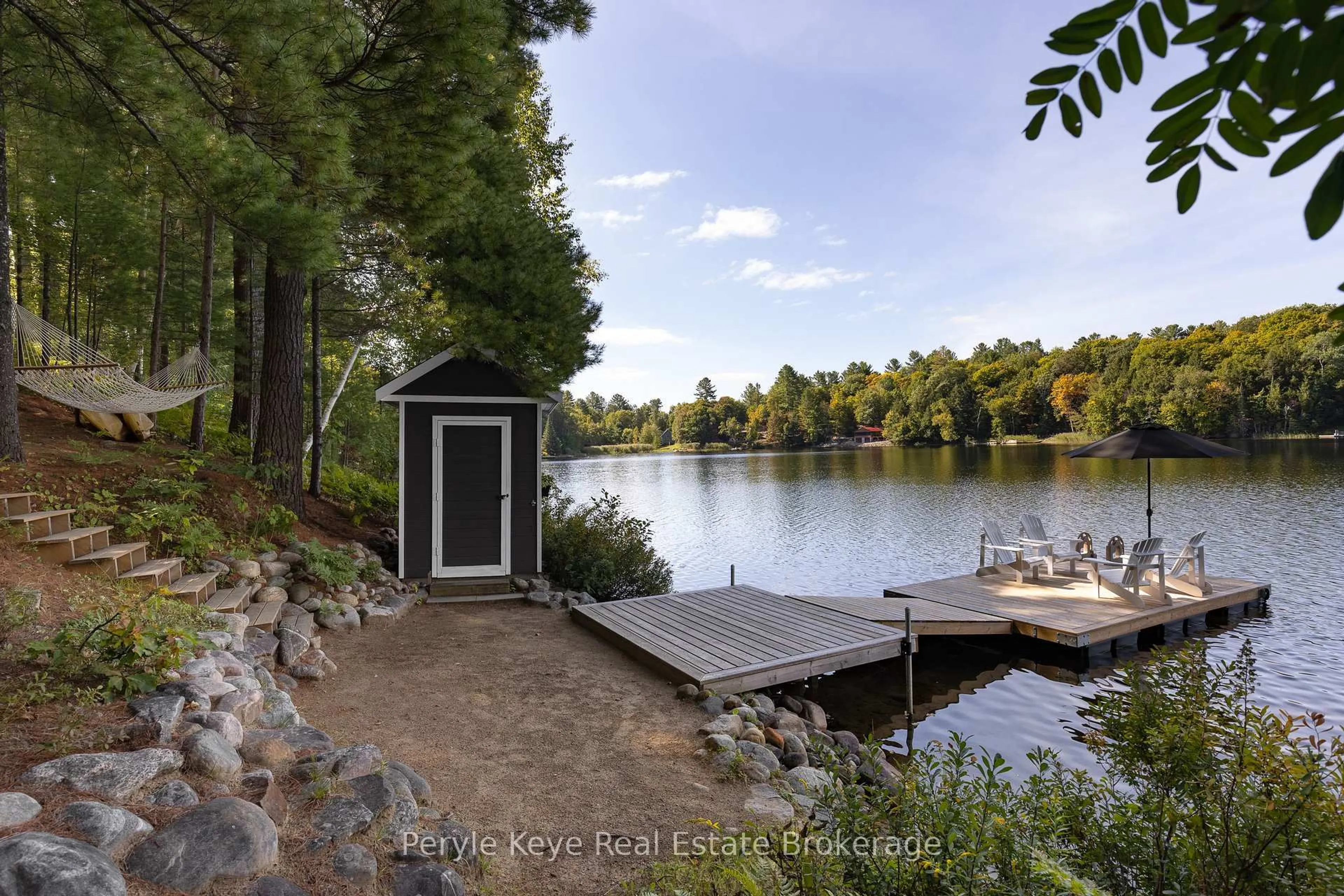 Patio, water/lake/river/ocean view for 114 Ripple & Palette Lake Rd, Huntsville Ontario P1H 2J4
