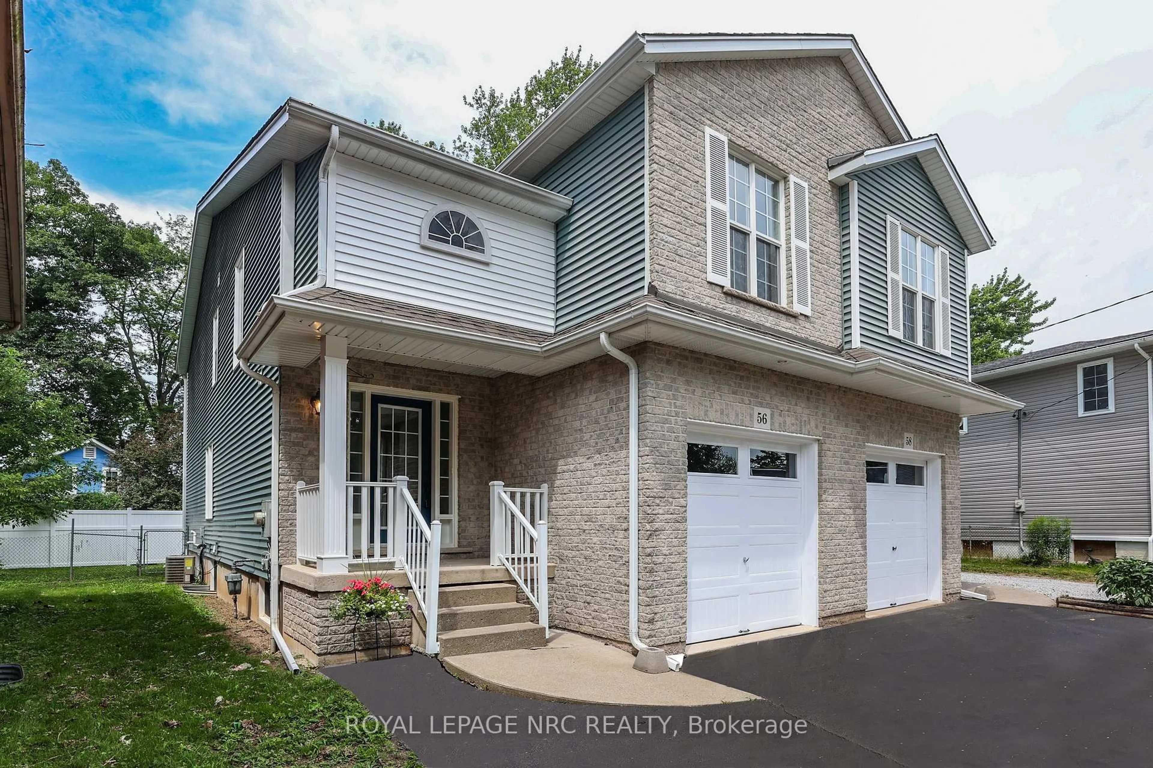 Home with vinyl exterior material, street for 56 Queens Circ, Fort Erie Ontario L0S 1B0