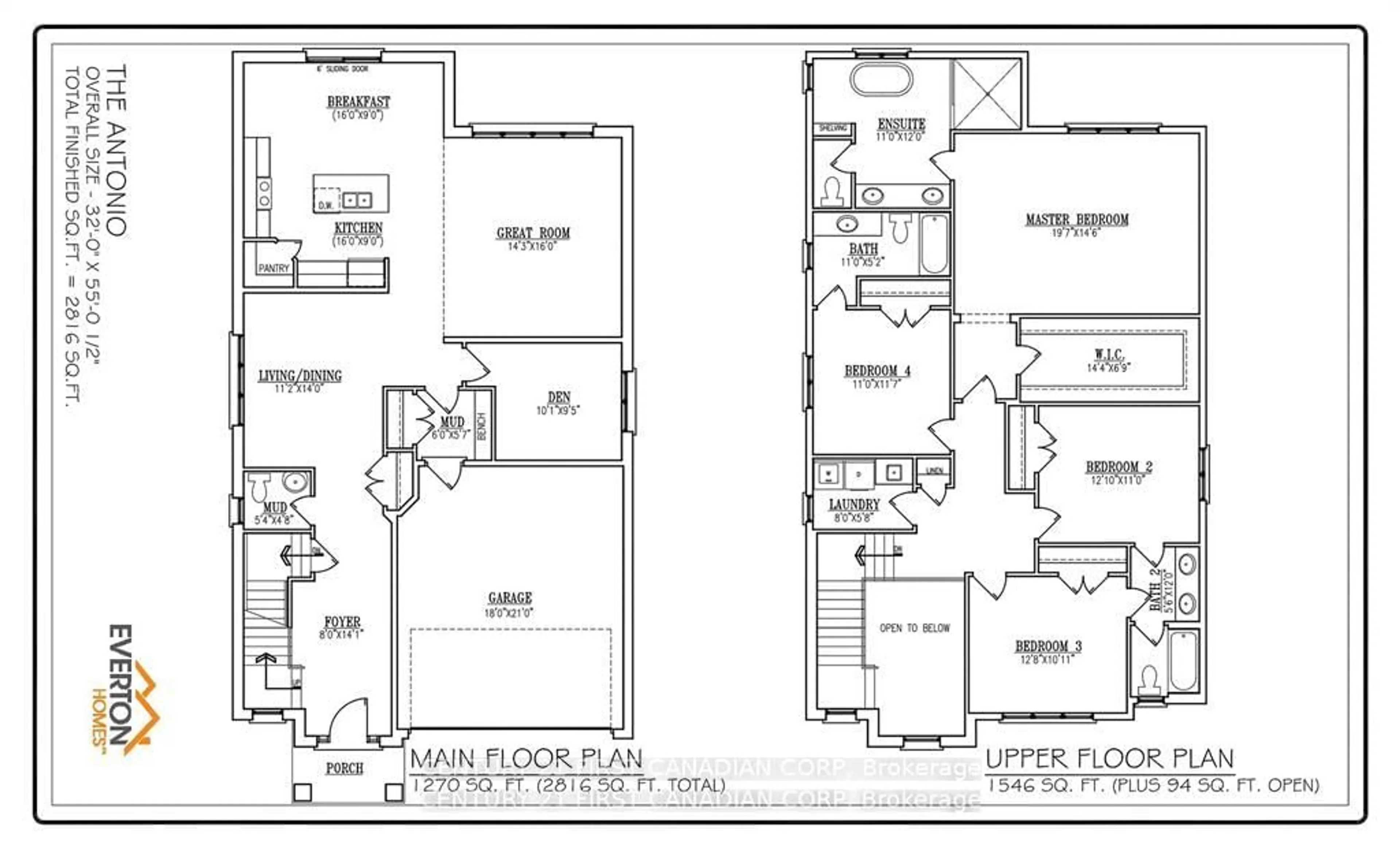Floor plan for Lot 38 Upper West Ave, London South Ontario N6K 0J9