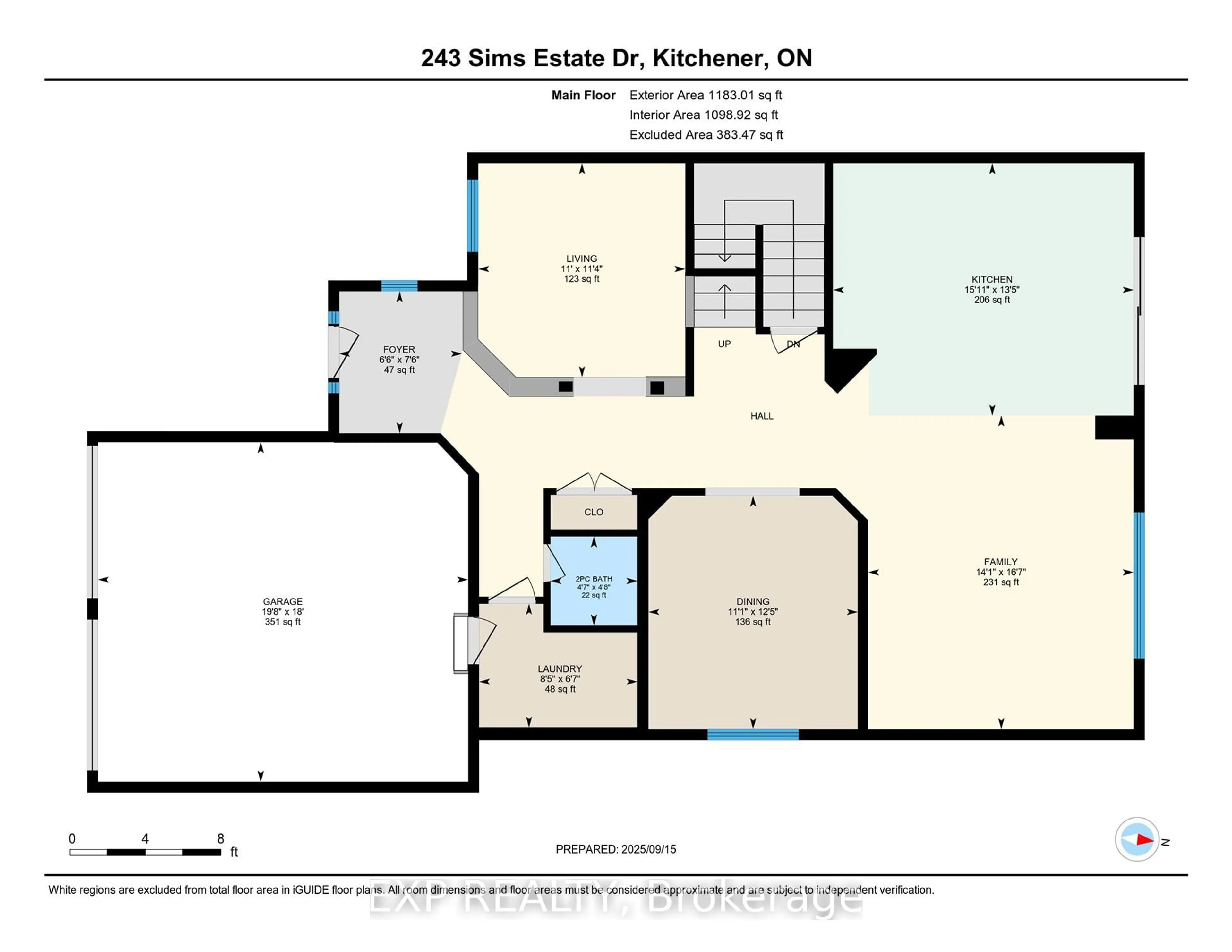 Floor plan for 243 Sims Estate Dr, Kitchener Ontario N2A 4L4