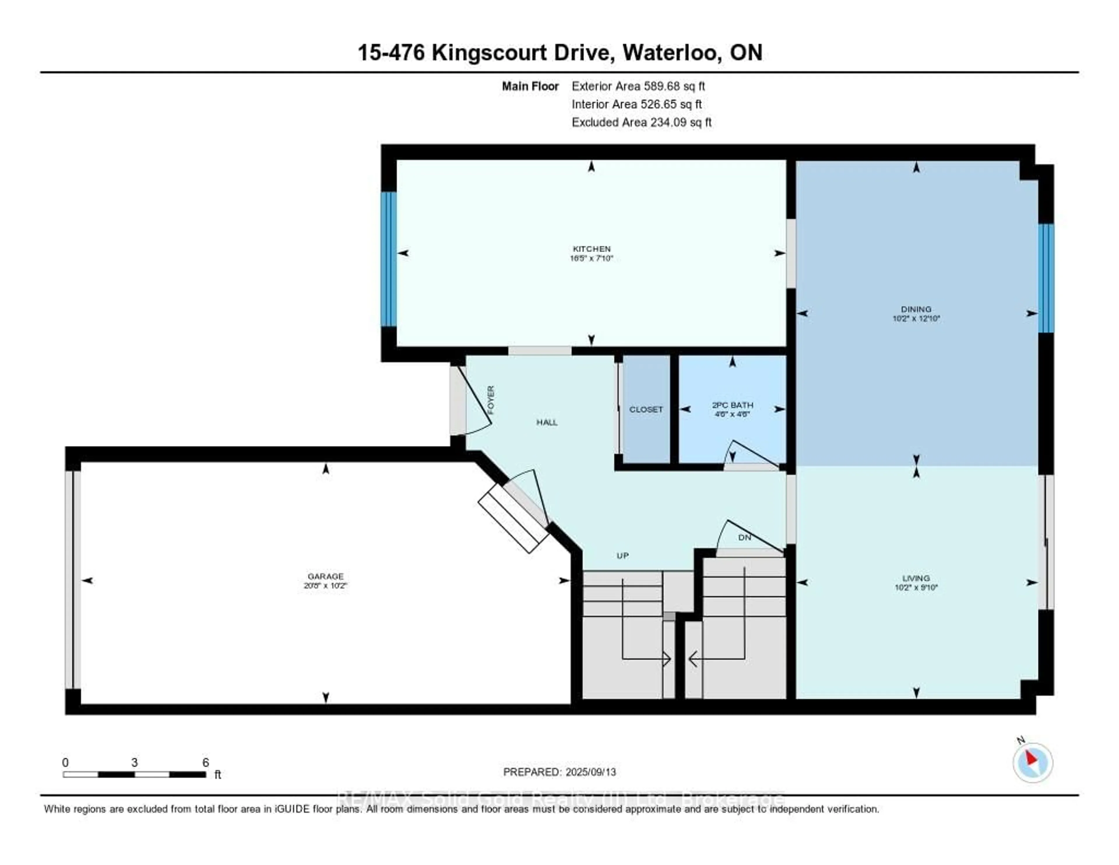 Floor plan for 476 Kingscourt Dr #15, Waterloo Ontario N2K 3R3