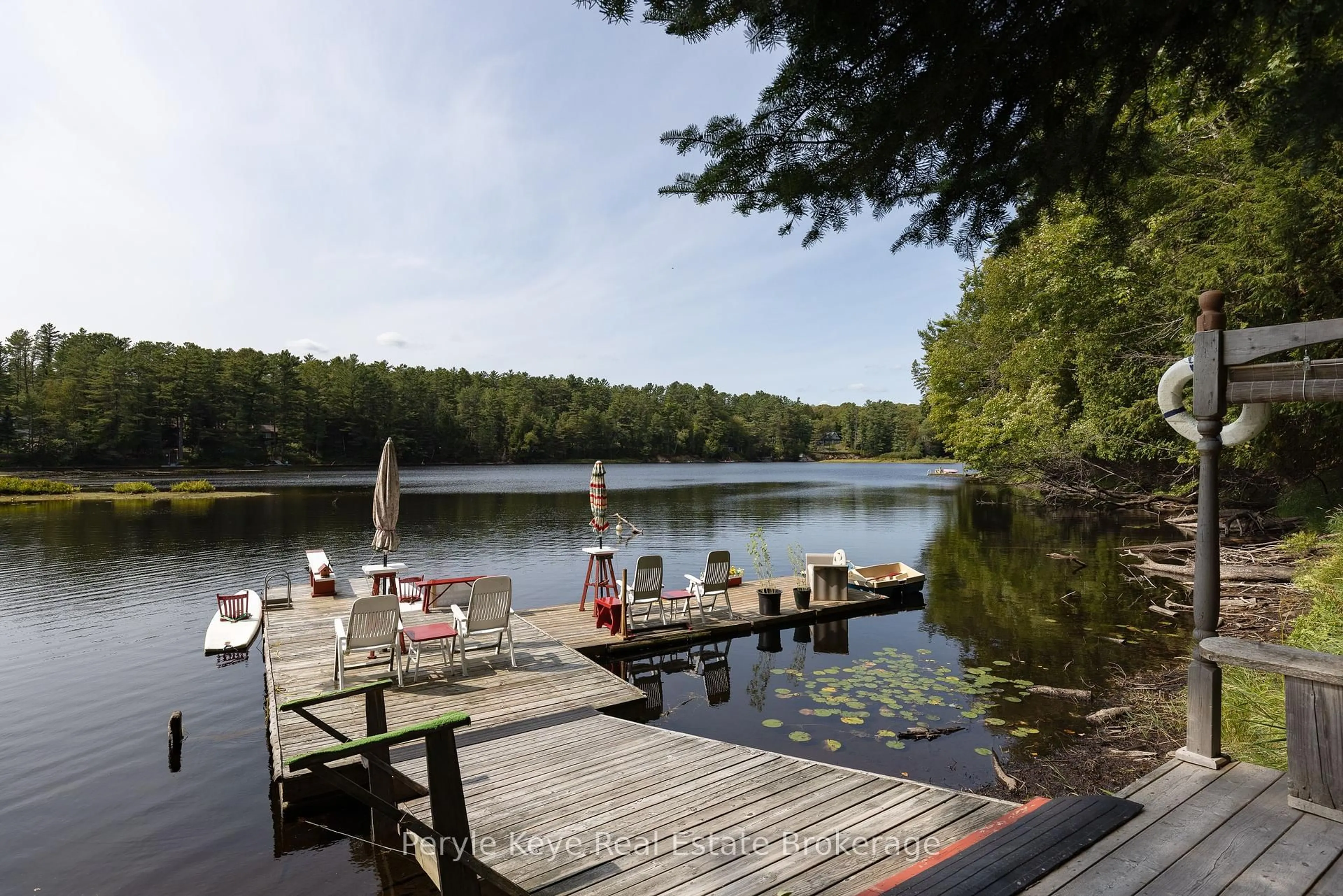 Patio, water/lake/river/ocean view for 136 Deer Lake Rd, Huntsville Ontario P0B 1L0