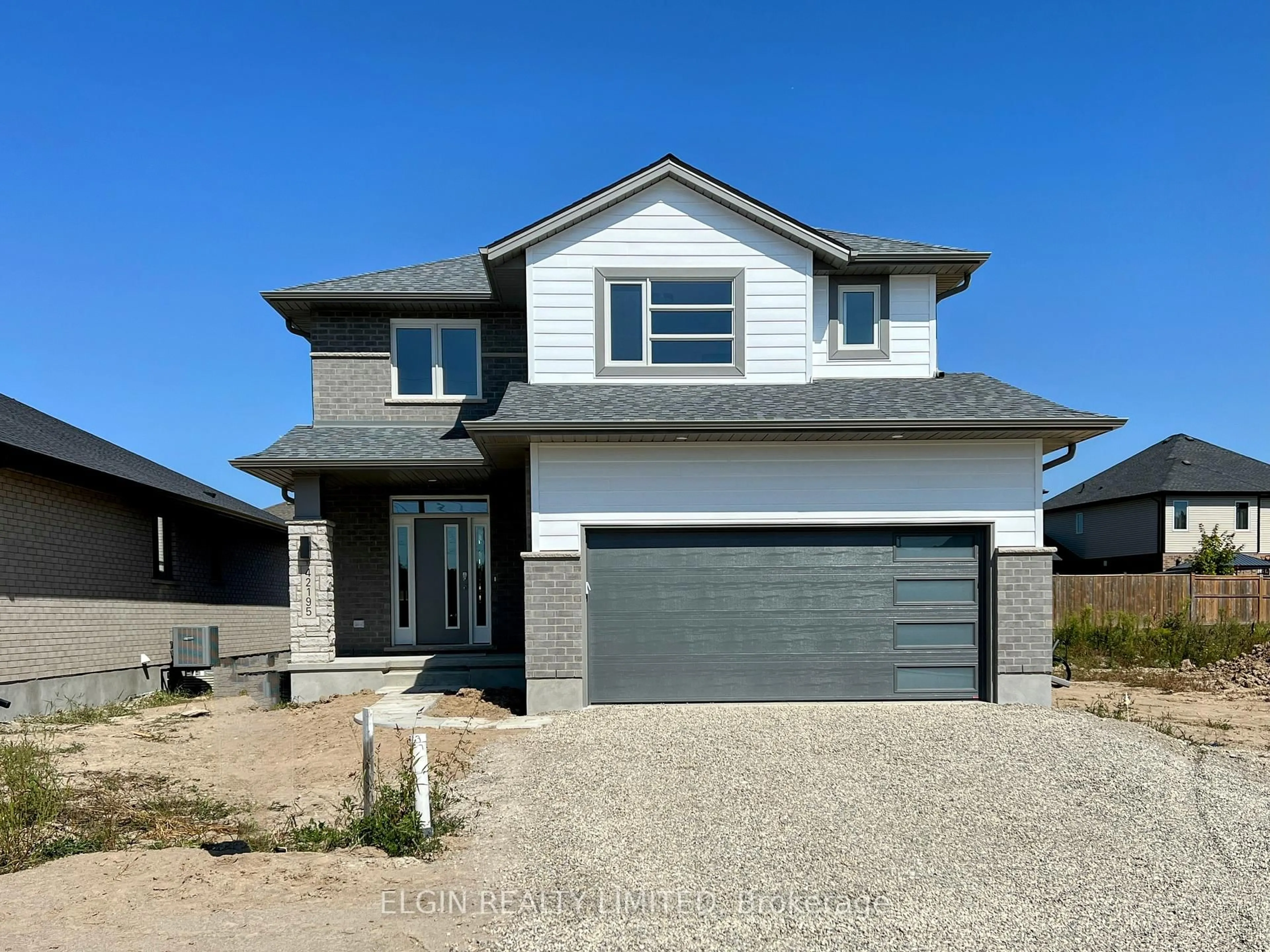 Home with vinyl exterior material, street for 42195 McBain Line, Central Elgin Ontario N5P 0E4