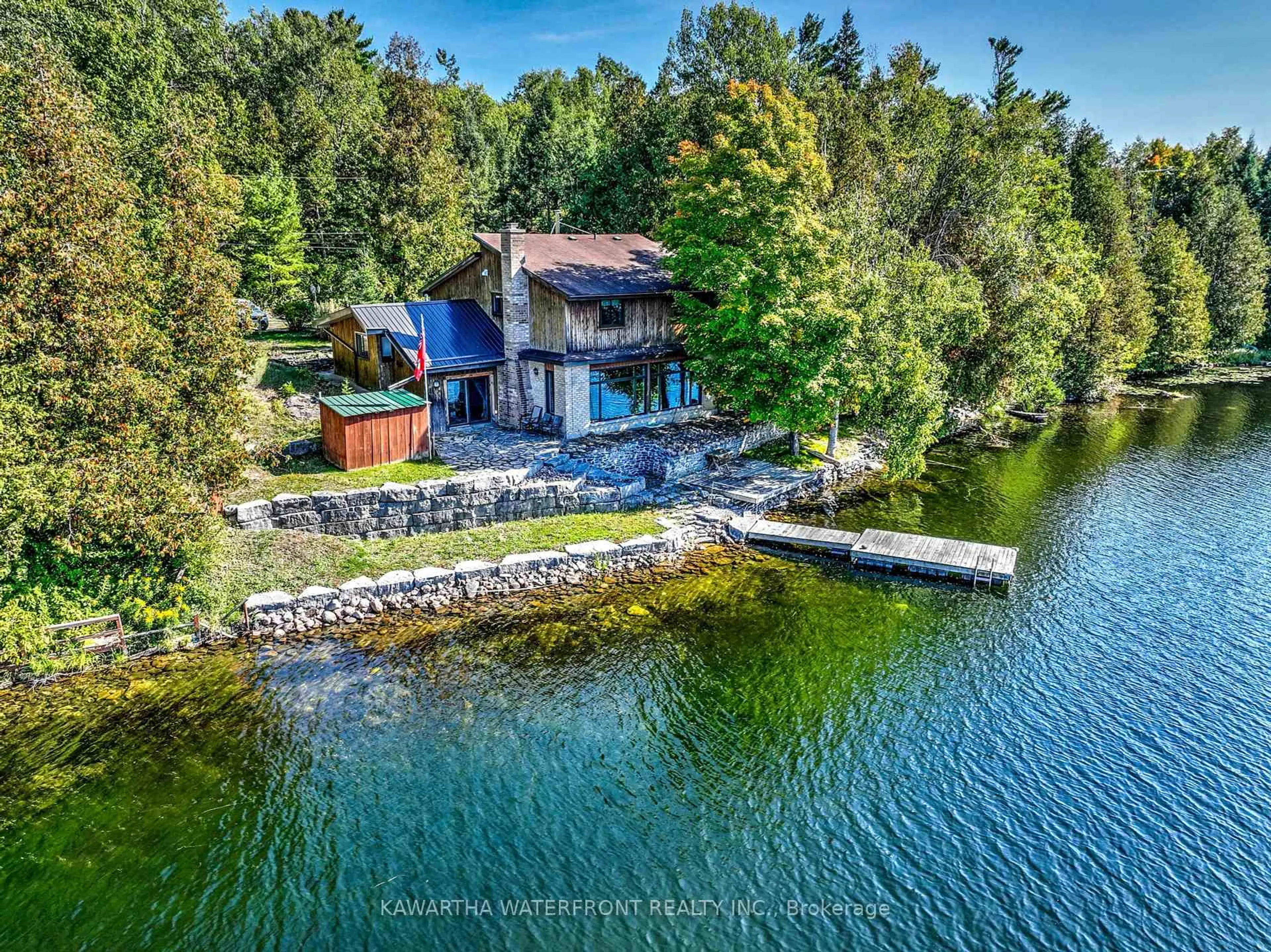A pic from outside/outdoor area/front of a property/back of a property/a pic from drone, water/lake/river/ocean view for 31 Shadow Lake 40 Rd, Kawartha Lakes Ontario K0M 1K0