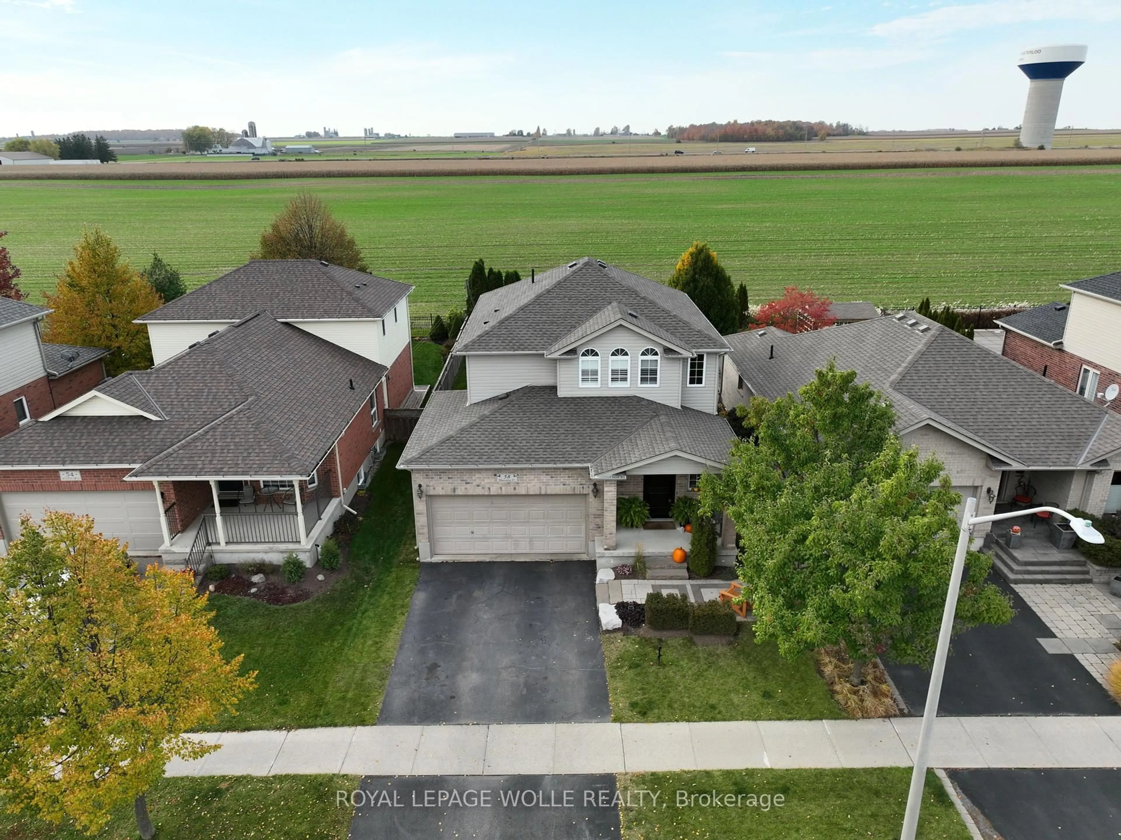 A pic from outside/outdoor area/front of a property/back of a property/a pic from drone, unknown for 58 Muscovey Dr, Woolwich Ontario N3B 3M6