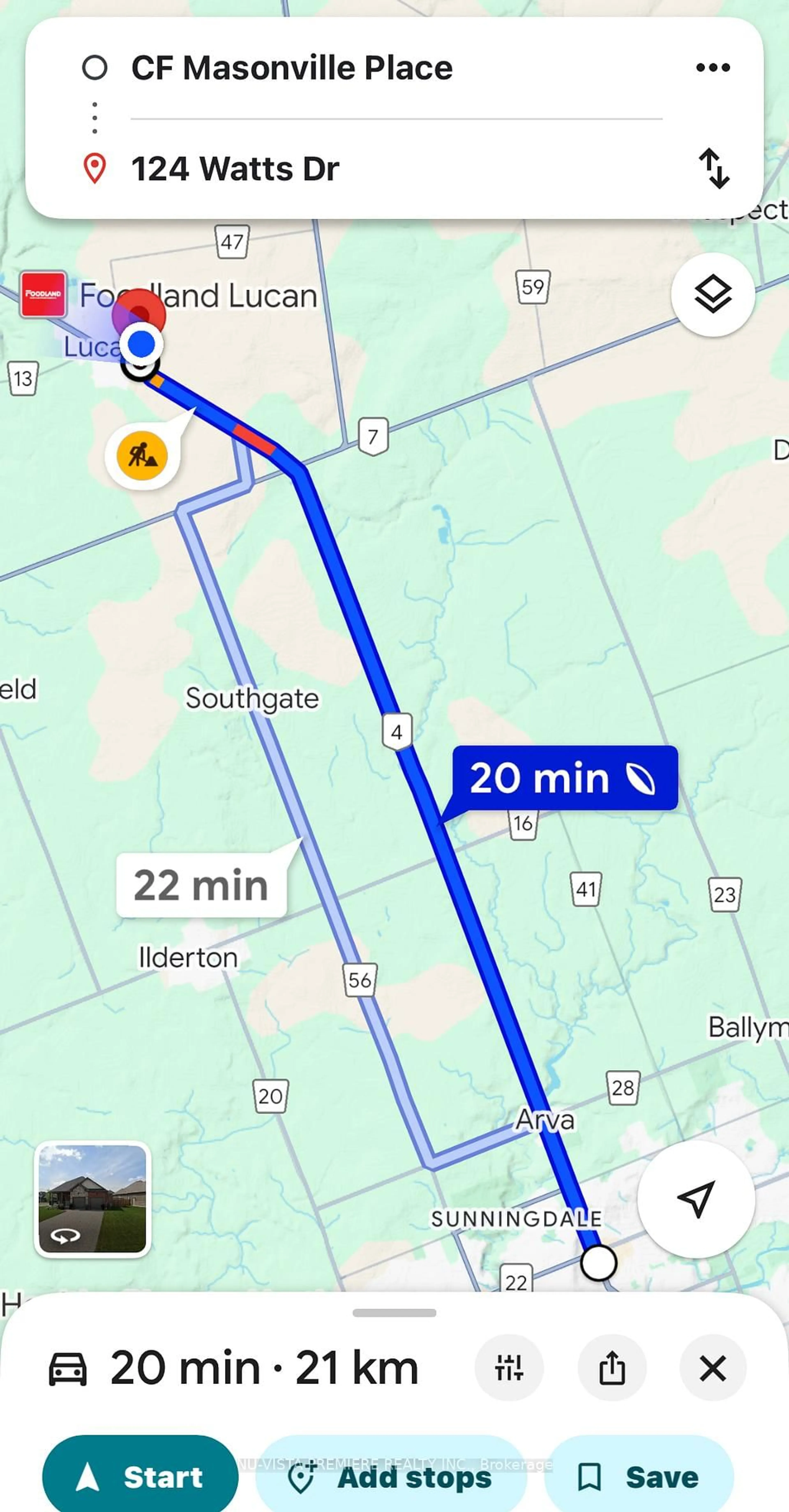 Picture of a map for 124 Watts Dr, Lucan Biddulph Ontario N0M 2J0